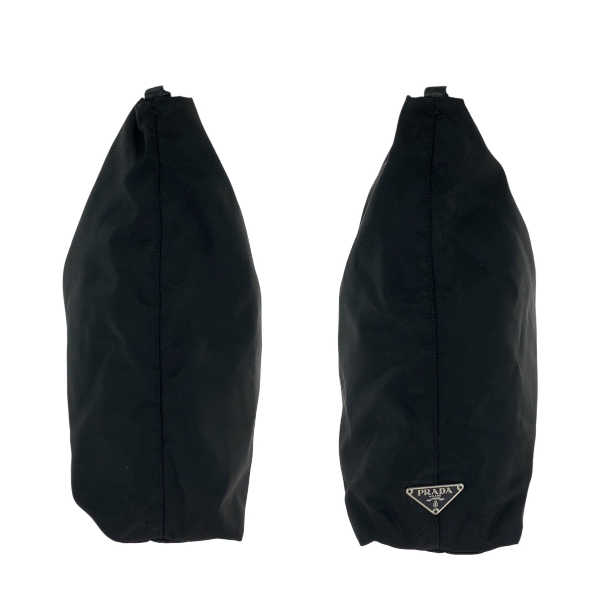 16958
PRADA プラダ テスート 三角ロゴプレート ブラック 黒 シルバー金具 クリア ナイロン ワンショルダーバッグ 肩掛け  レディース A40