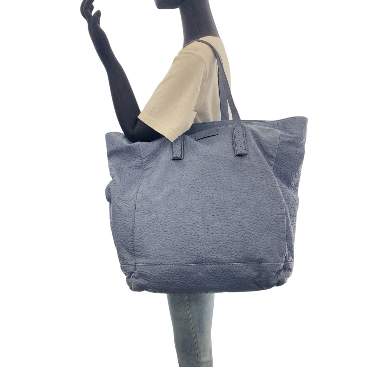 16959
GUCCI グッチ ブルー ネイビー レザー トートバッグ ショルダーバッグ 男女兼用  メンズ AB42