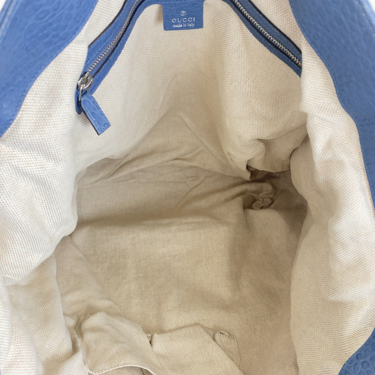 16959
GUCCI グッチ ブルー ネイビー レザー トートバッグ ショルダーバッグ 男女兼用  メンズ AB42