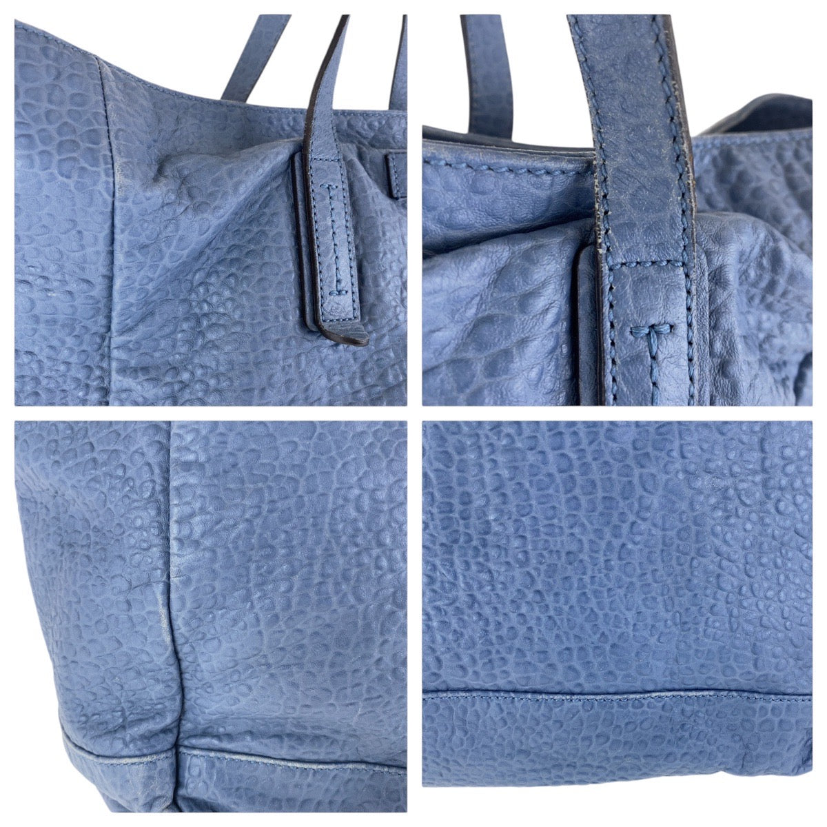 16959
GUCCI グッチ ブルー ネイビー レザー トートバッグ ショルダーバッグ 男女兼用  メンズ AB42