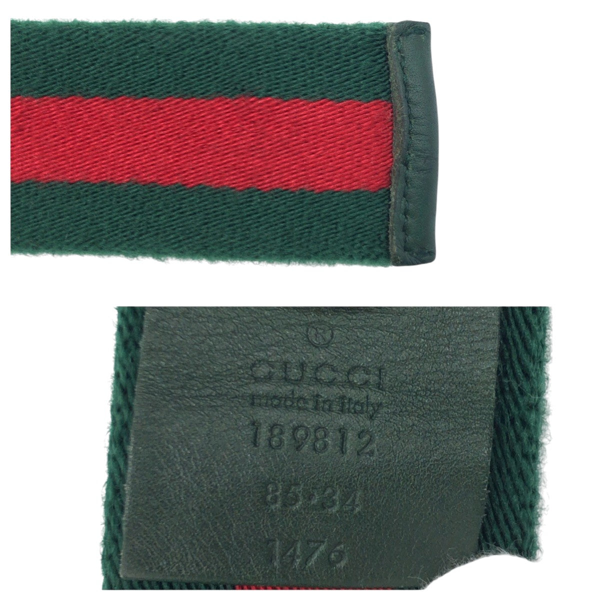 16960
GUCCI グッチ シェリーライン グリーン レッド　シルバー コットン 189812 35 34 ベルト 男女兼用  メンズ ABP32