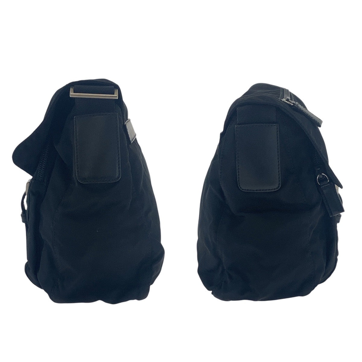 16963
PRADA プラダ テスート 三角ロゴプレート ブラック 黒 シルバー金具 ナイロン 斜め掛け ショルダーバッグ 男女兼用  メンズ AB39