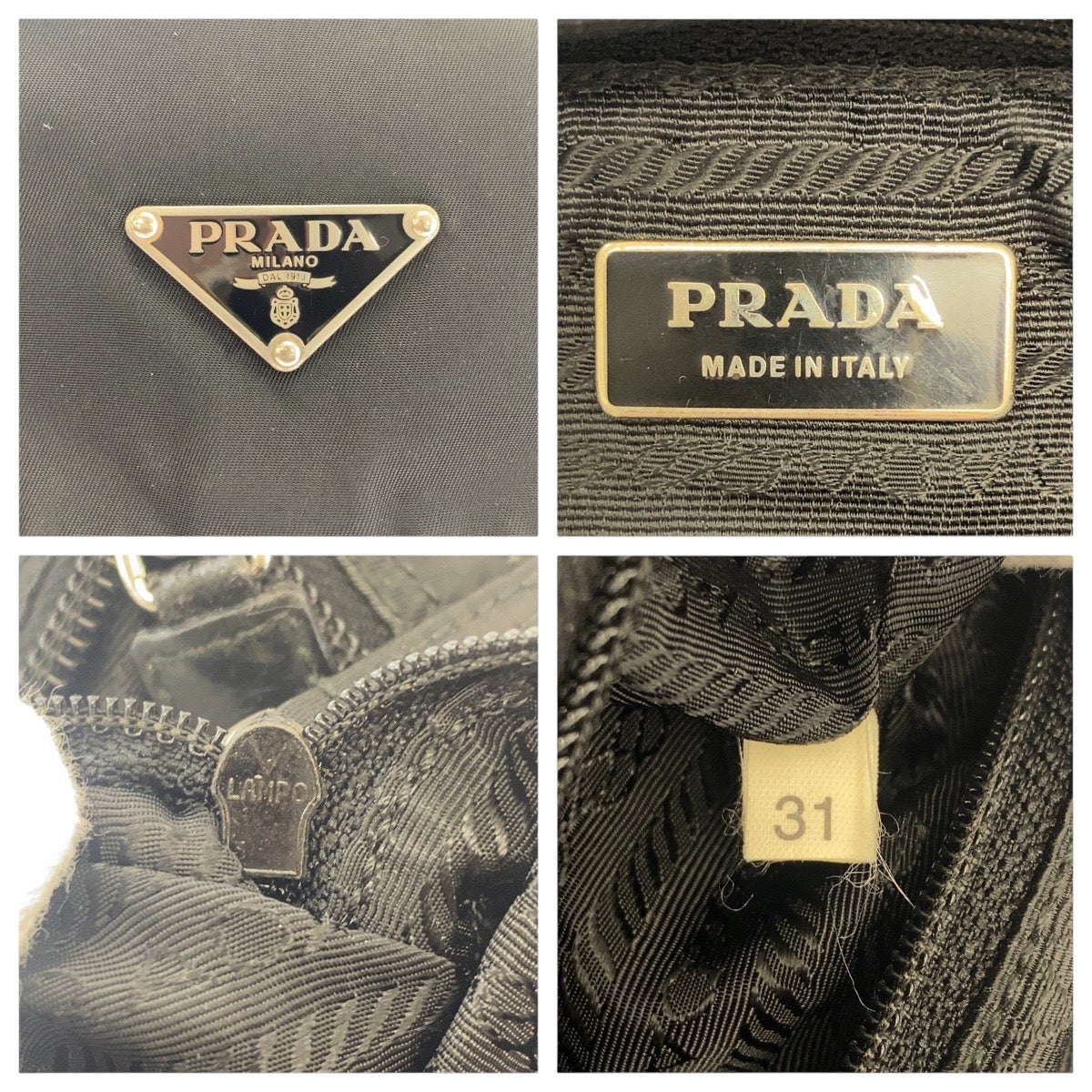 16963
PRADA プラダ テスート 三角ロゴプレート ブラック 黒 シルバー金具 ナイロン 斜め掛け ショルダーバッグ 男女兼用  メンズ AB39