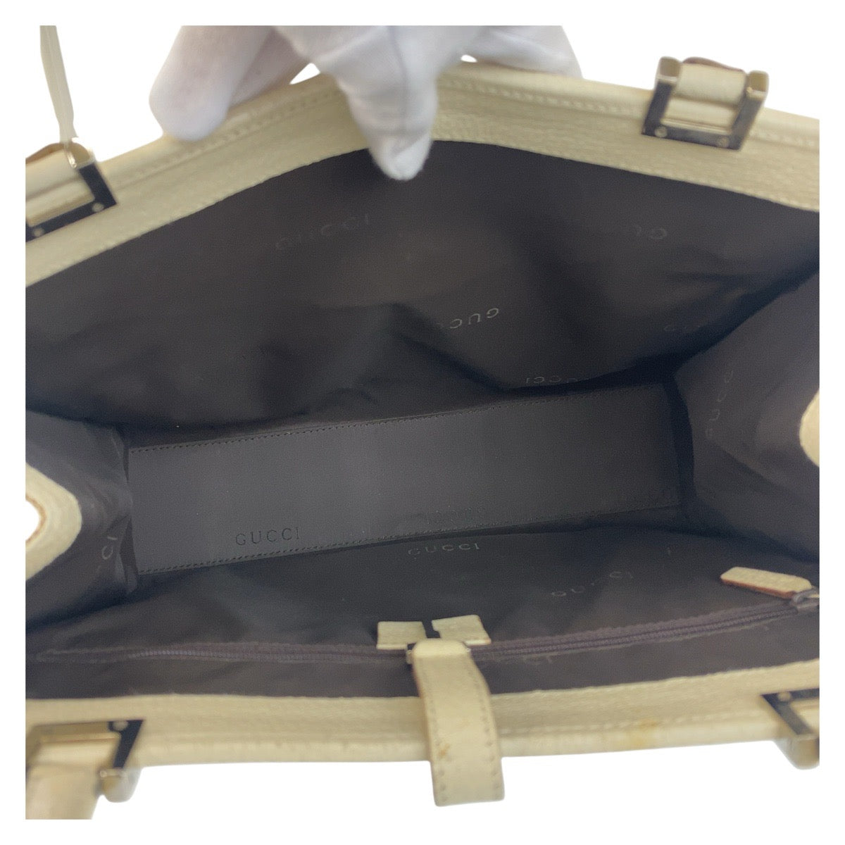 16966
GUCCI グッチ ジャッキー ベージュ アイボリー シルバー金具 キャンバス / レザー 002 1073 トートバッグ ショルダーバッグ レディース AB39