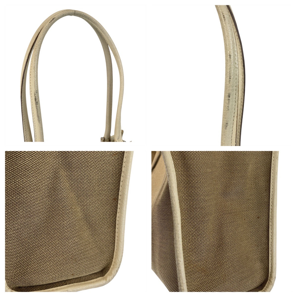 16966
GUCCI グッチ ジャッキー ベージュ アイボリー シルバー金具 キャンバス / レザー 002 1073 トートバッグ ショルダーバッグ レディース AB39