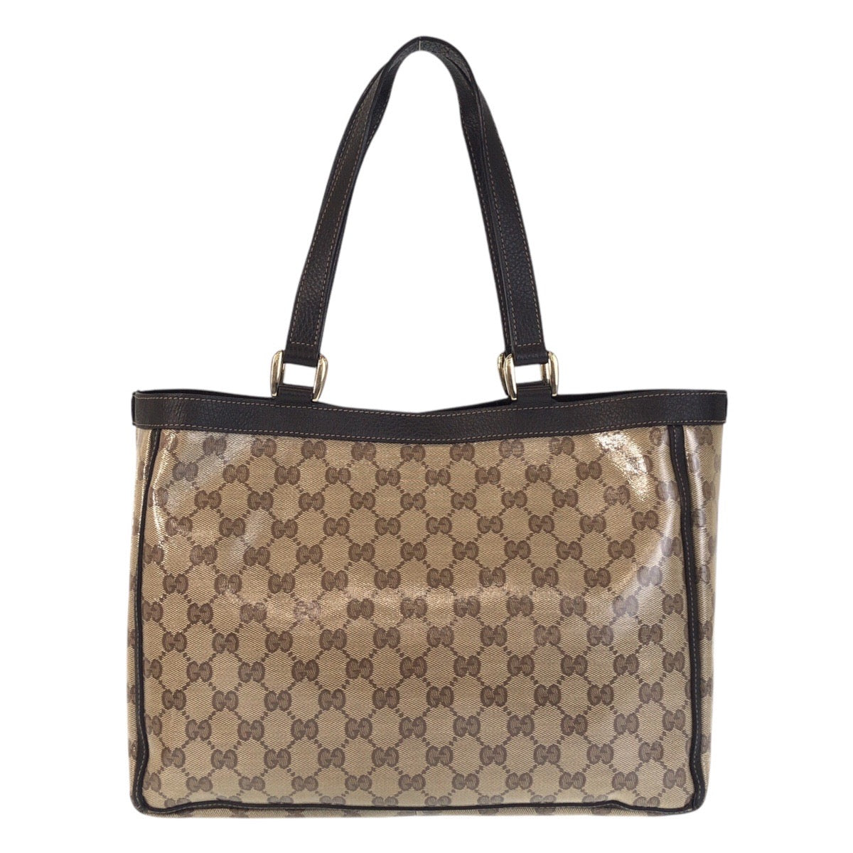 16967
GUCCI GG Crystal Beige Brown Gold Hardware Coated Canvas / Leather 268639 Tote Bag Shoulder Bag Ladies ABP46