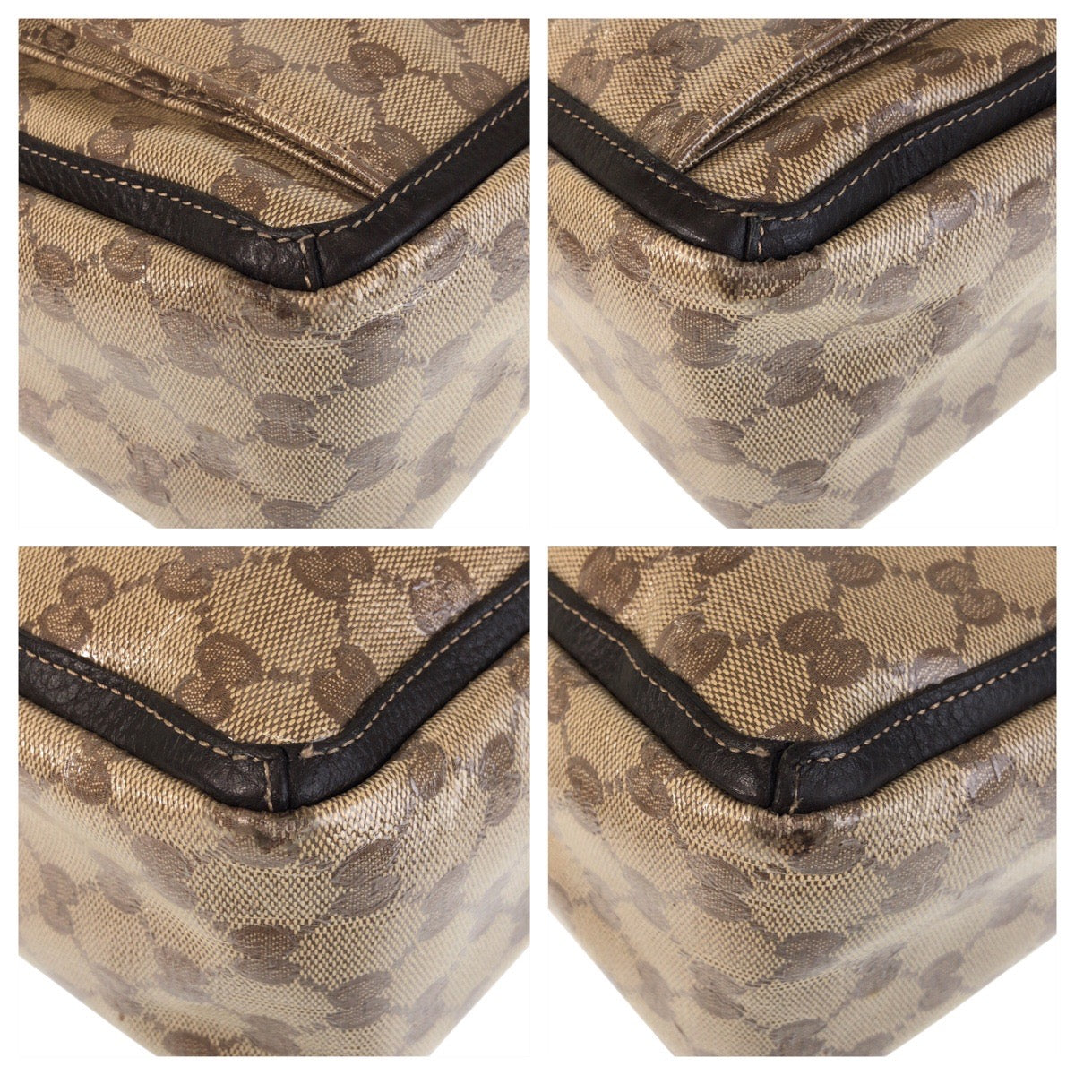 16967
GUCCI GG Crystal Beige Brown Gold Hardware Coated Canvas / Leather 268639 Tote Bag Shoulder Bag Ladies ABP46