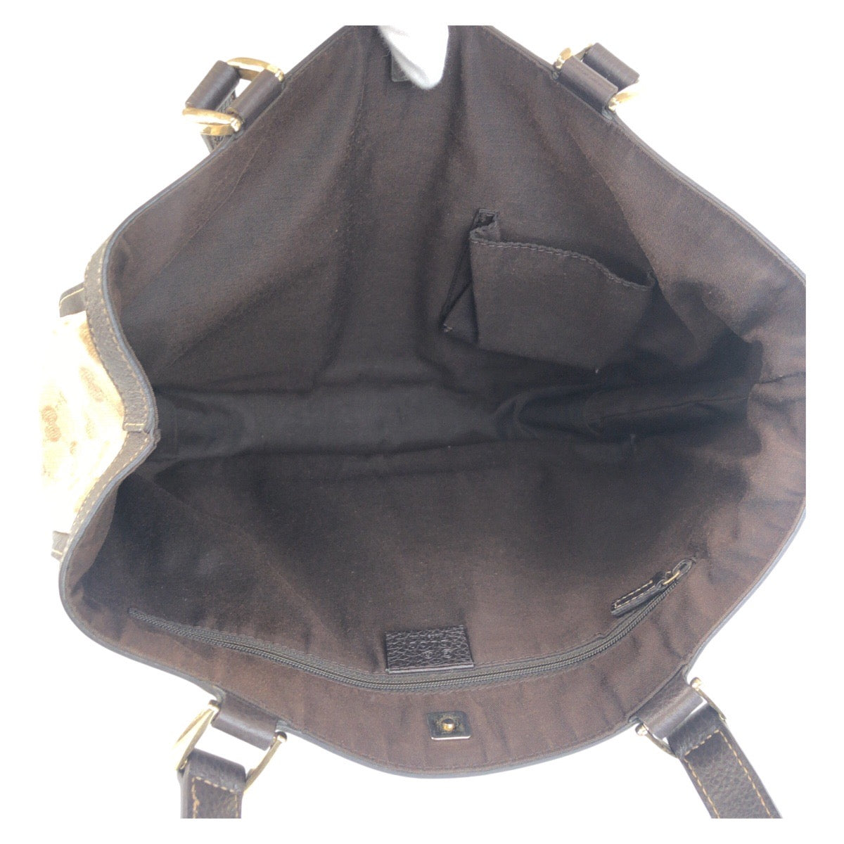 16967
GUCCI GG Crystal Beige Brown Gold Hardware Coated Canvas / Leather 268639 Tote Bag Shoulder Bag Ladies ABP46