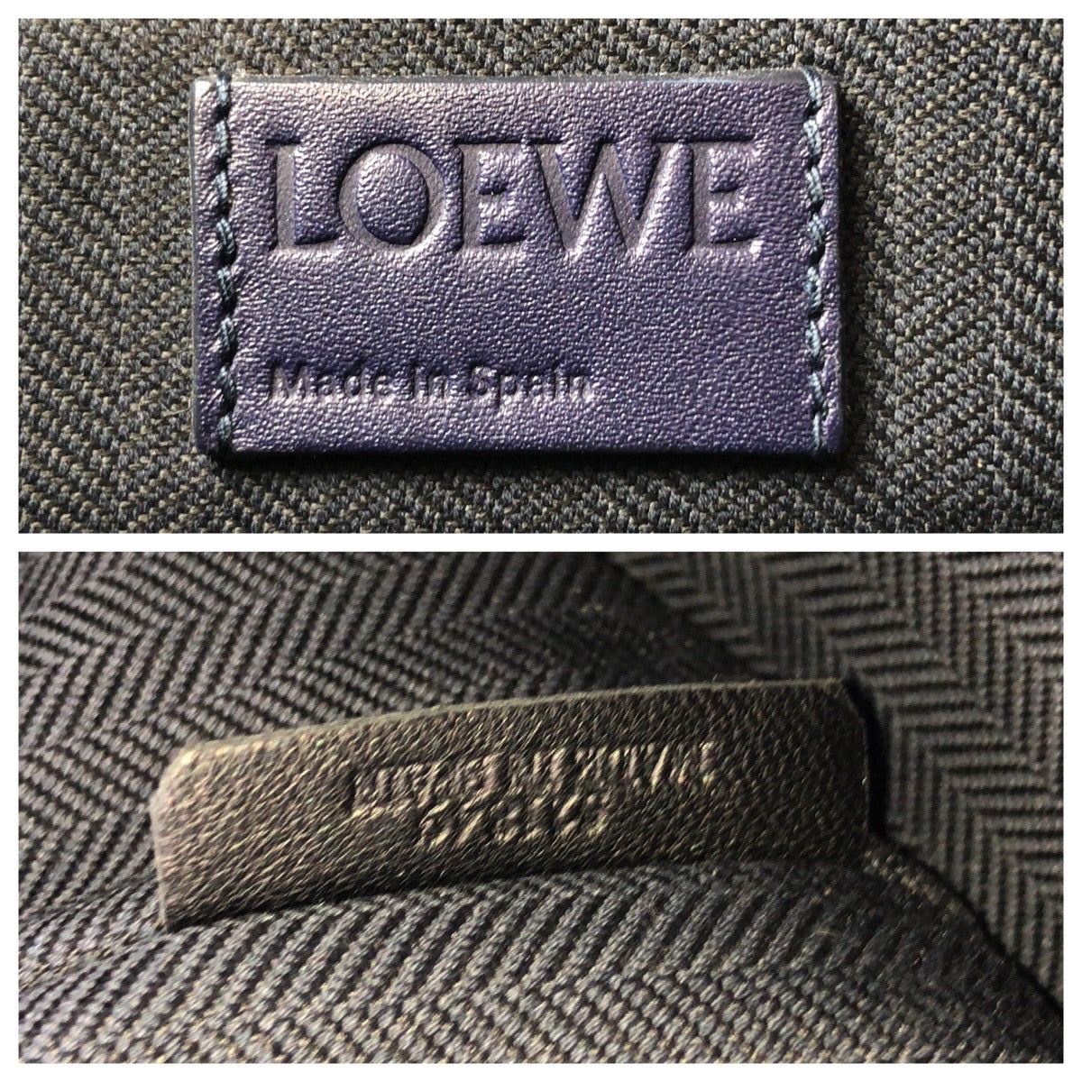 16969
LOEWE ロエベ アナグラム Tポーチ ネイビー シルバー金具 レザー クラッチバッグ セカンドバッグ  メンズ