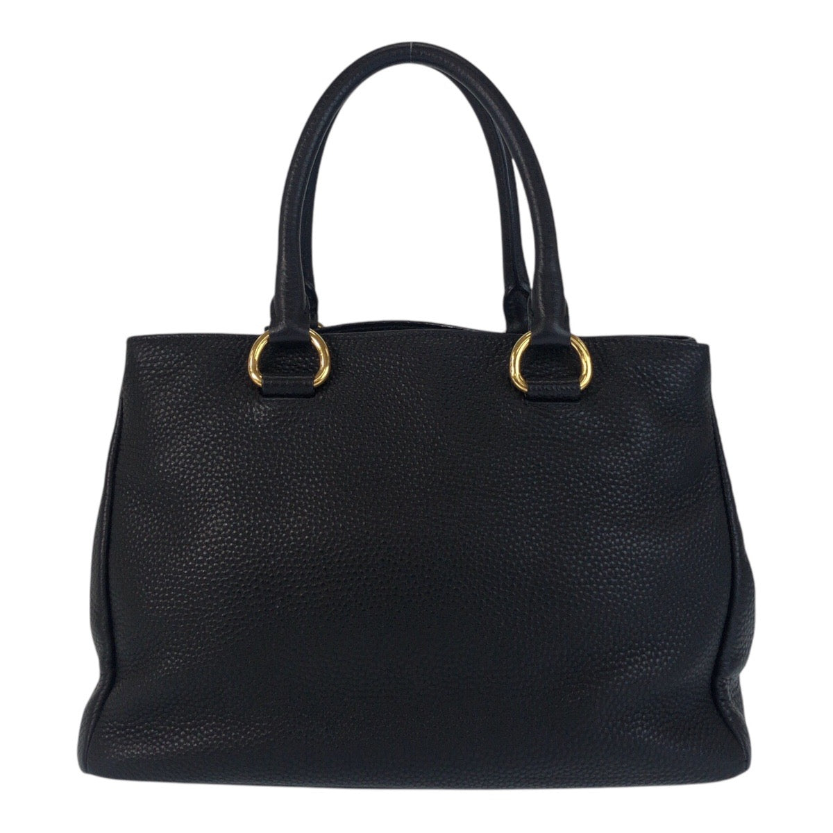 16971
PRADA プラダ ヴィッテロダイノ ブラック 黒 ゴールド金具 レザー トートバッグ ハンドバッグ  レディース A77