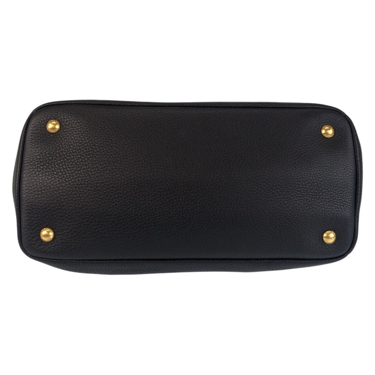 16971
PRADA プラダ ヴィッテロダイノ ブラック 黒 ゴールド金具 レザー トートバッグ ハンドバッグ  レディース A77