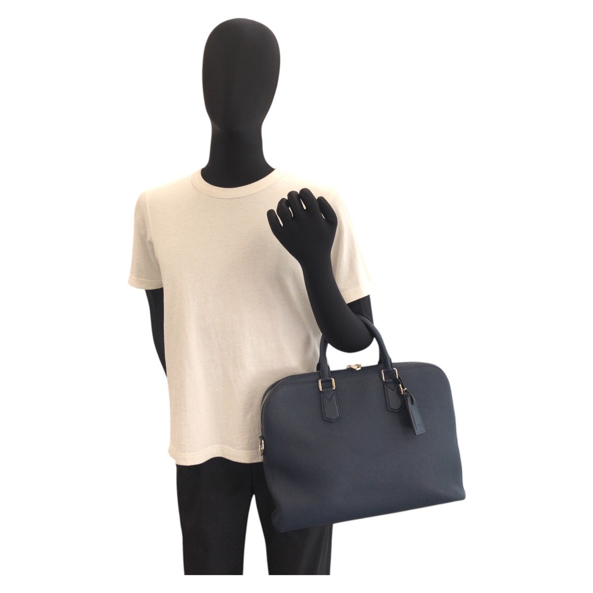 16973
LOUIS VUITTON ルイヴィトン トリヨン ヴィクトール ネイビー シルバー金具 レザー M41351 ビジネスバッグ ブリーフケース  メンズ