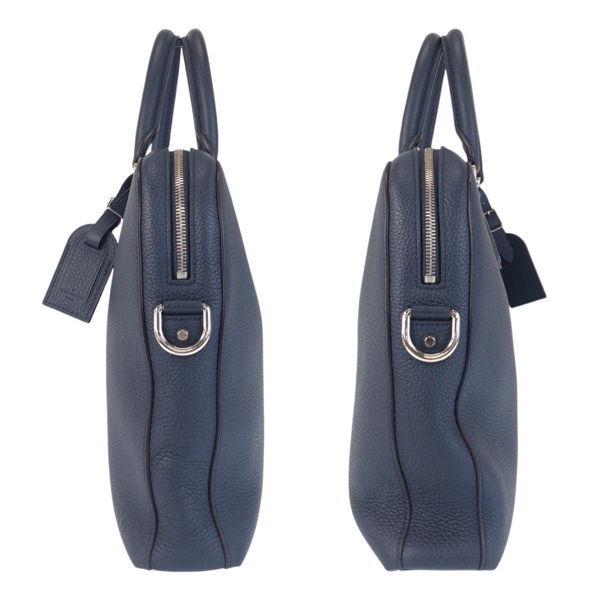 16973
LOUIS VUITTON ルイヴィトン トリヨン ヴィクトール ネイビー シルバー金具 レザー M41351 ビジネスバッグ ブリーフケース  メンズ