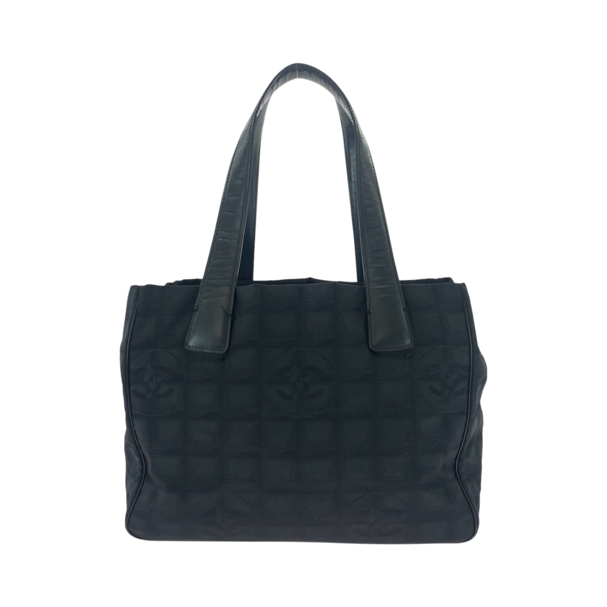 16976
CHANEL シャネル ヴィンテージ ニュートラベルラインPM ココマーク ブラック 黒 ゴールド金具 ナイロン トートバッグ ハンドバッグ  レディース