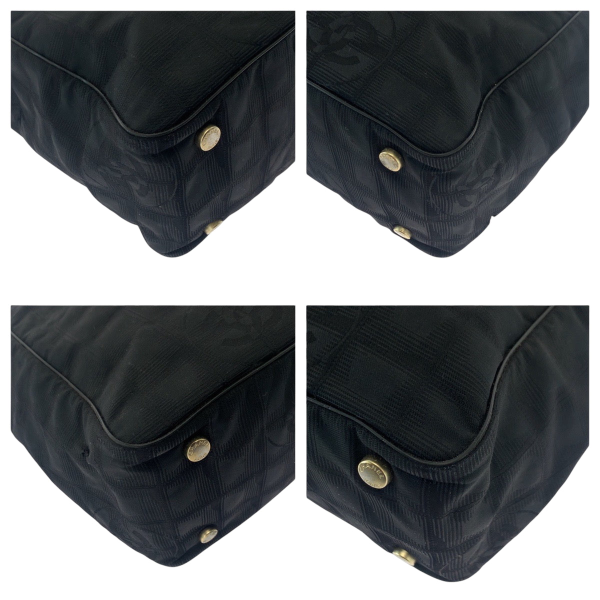 16976
CHANEL シャネル ヴィンテージ ニュートラベルラインPM ココマーク ブラック 黒 ゴールド金具 ナイロン トートバッグ ハンドバッグ  レディース