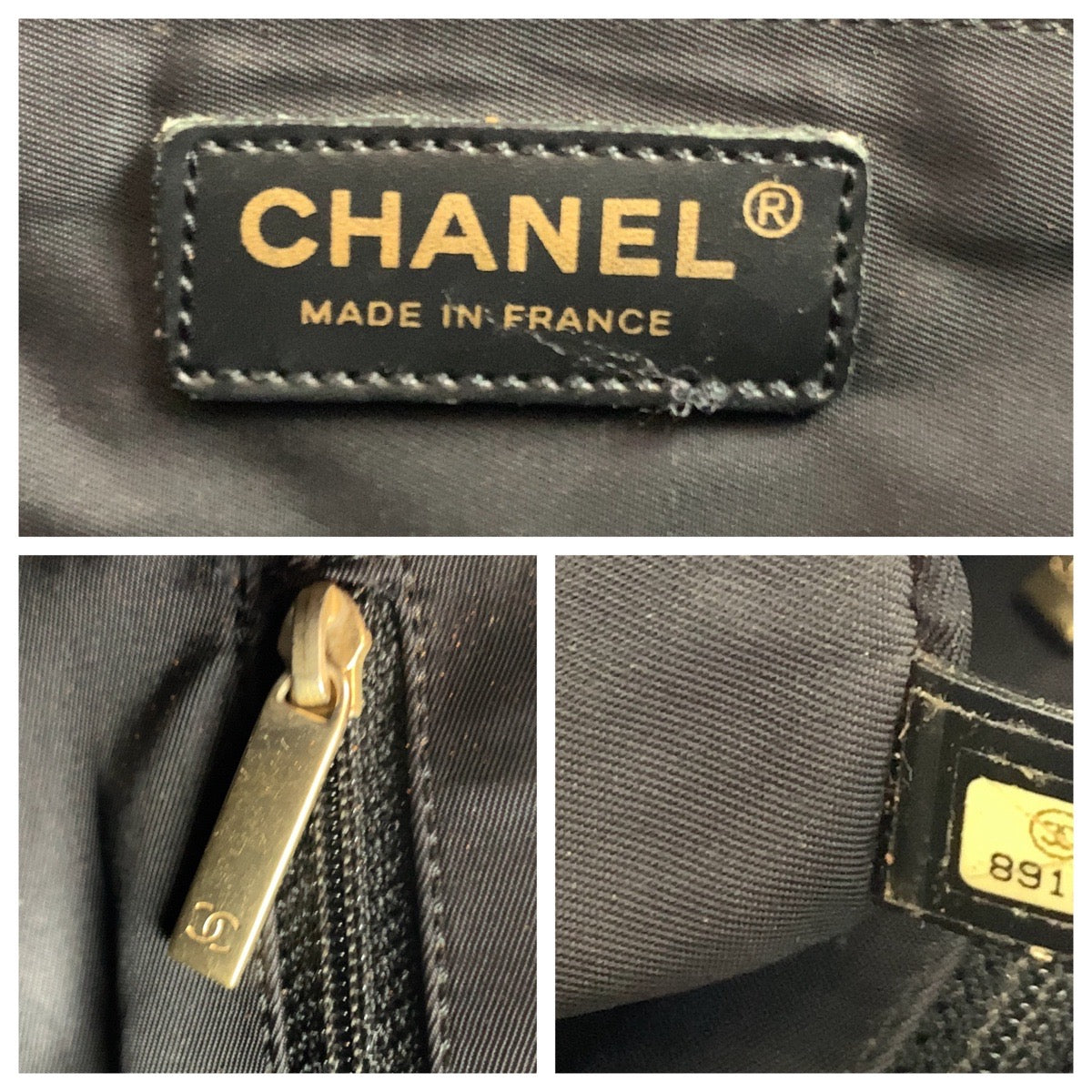 16976
CHANEL シャネル ヴィンテージ ニュートラベルラインPM ココマーク ブラック 黒 ゴールド金具 ナイロン トートバッグ ハンドバッグ  レディース