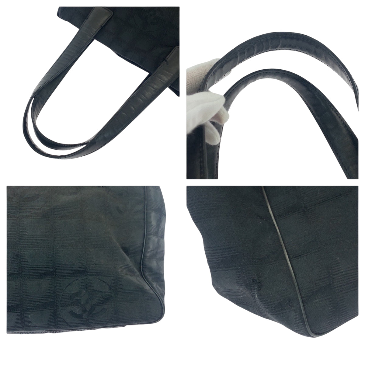 16976
CHANEL シャネル ヴィンテージ ニュートラベルラインPM ココマーク ブラック 黒 ゴールド金具 ナイロン トートバッグ ハンドバッグ  レディース