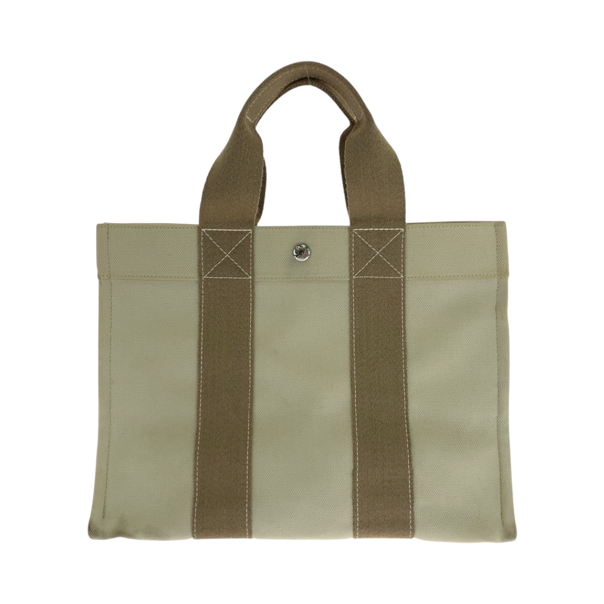 16978
HERMES エルメス ボラボラPM ベージュ アイボリー シルバー金具 キャンバス トートバッグ ハンドバッグ  レディース ABP41