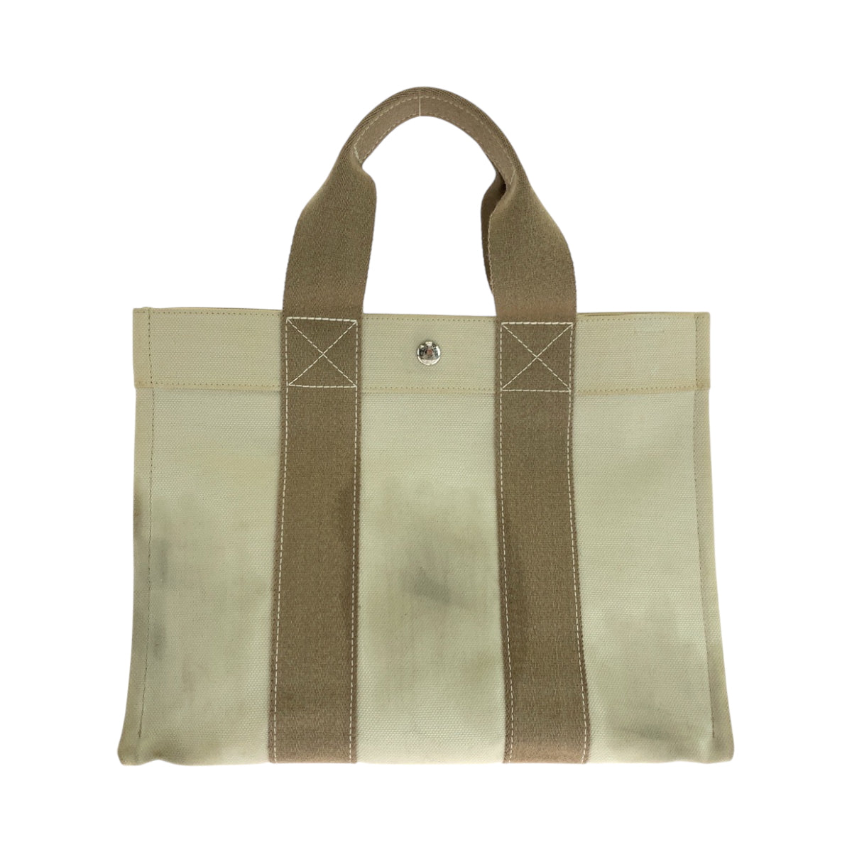 16978
HERMES エルメス ボラボラPM ベージュ アイボリー シルバー金具 キャンバス トートバッグ ハンドバッグ レディース ABP41