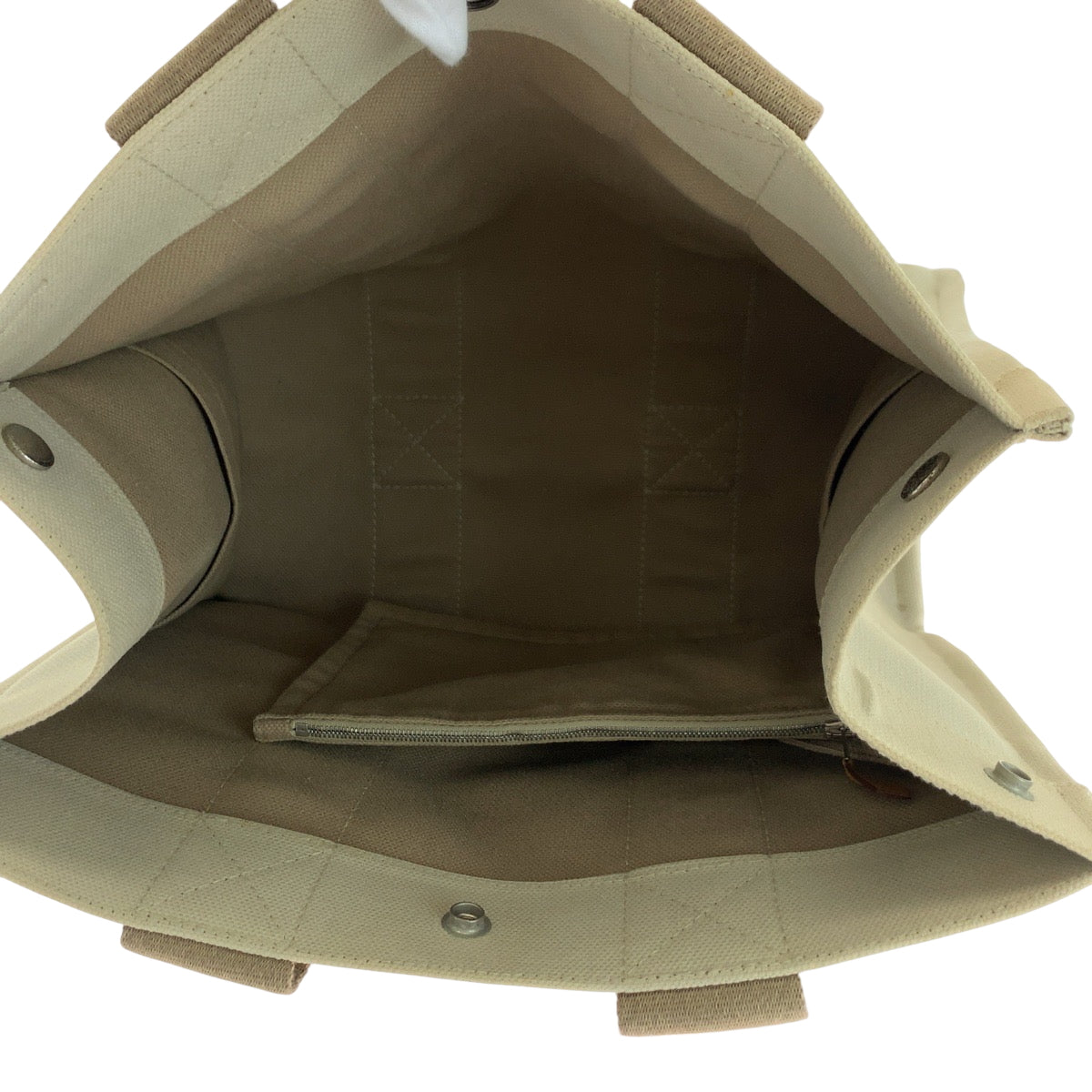 16978
HERMES エルメス ボラボラPM ベージュ アイボリー シルバー金具 キャンバス トートバッグ ハンドバッグ  レディース ABP41