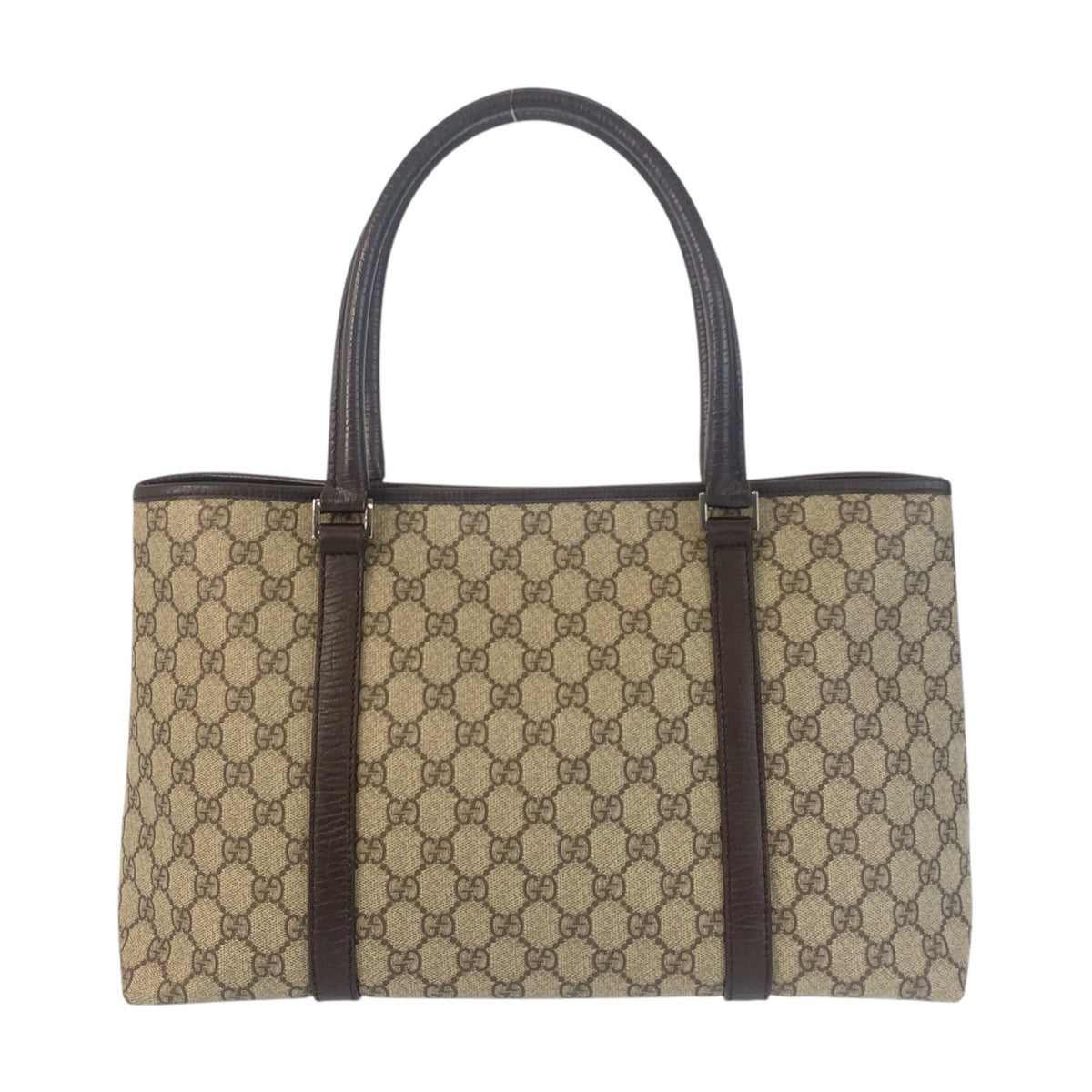 16979
GUCCI グッチ ベージュ ブラウン GGスプリームキャンバス / レザー 114595 トートバッグ ショルダーバッグ  レディース AB39