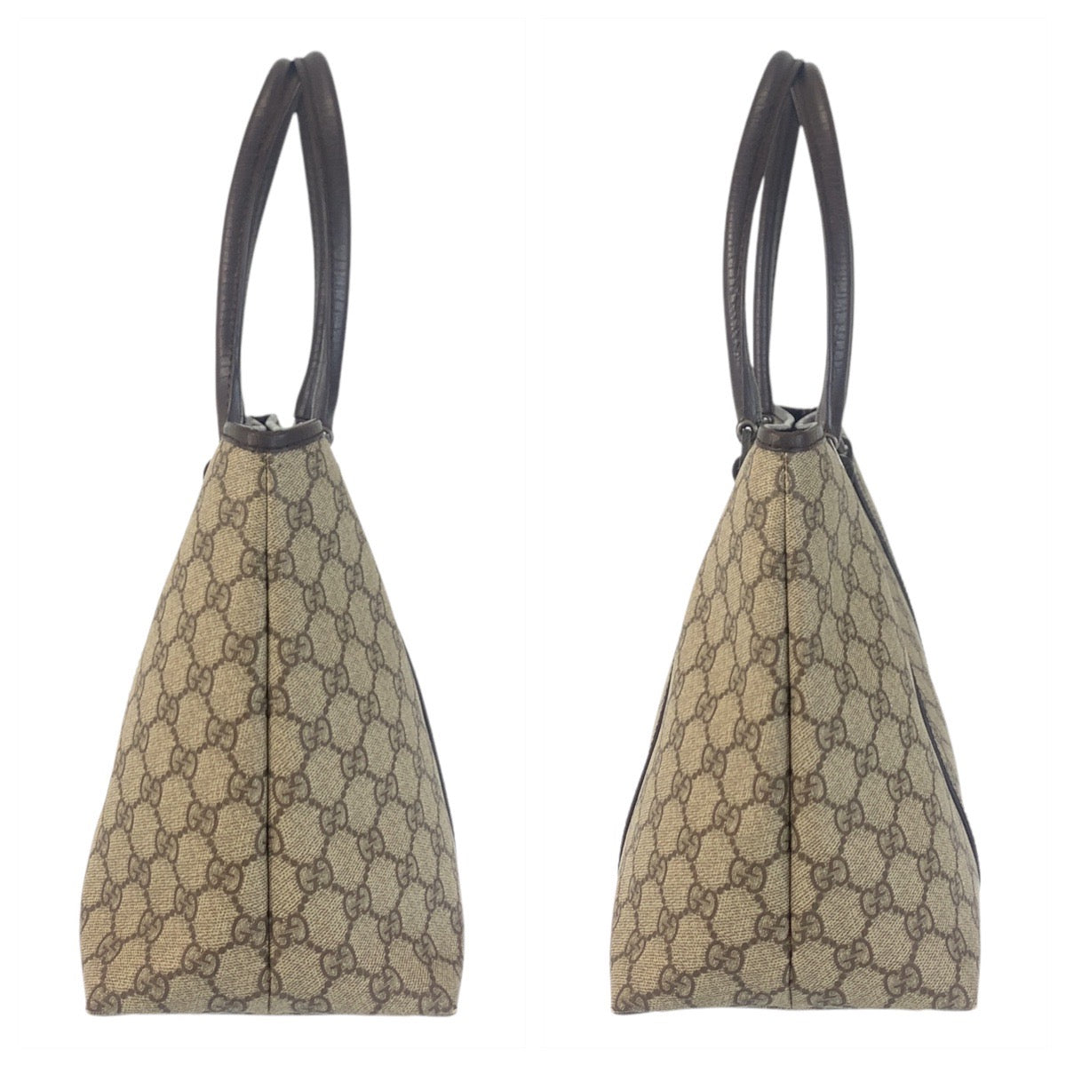 16979
GUCCI グッチ ベージュ ブラウン GGスプリームキャンバス / レザー 114595 トートバッグ ショルダーバッグ  レディース AB39