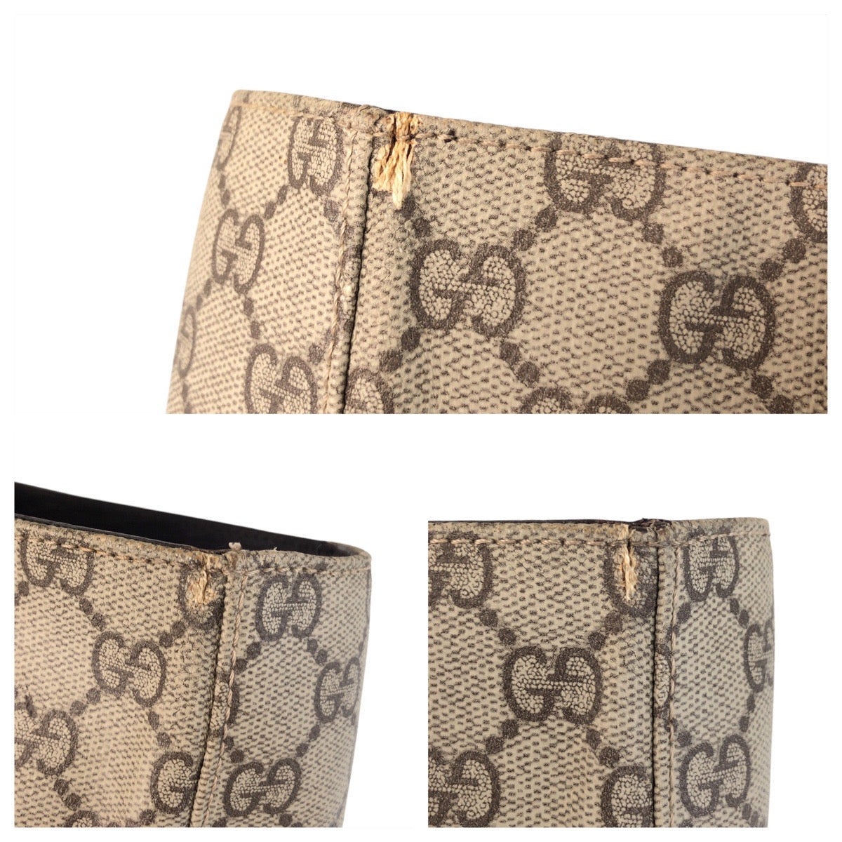 16981
GUCCI グッチ ベージュ ブラウン GGスプリームキャンバス / レザー 141976 トートバッグ ハンドバッグ  レディース AB27