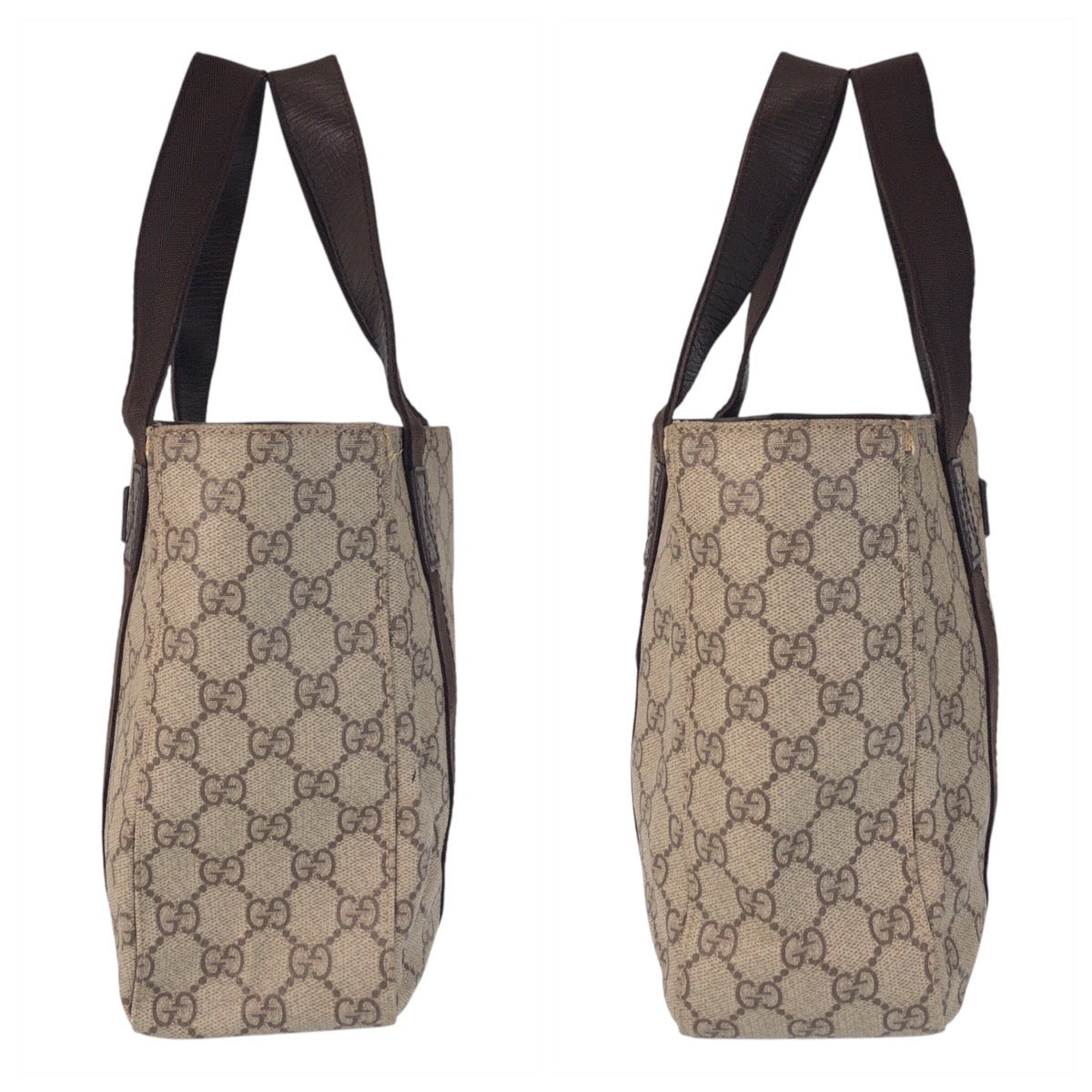 16981
GUCCI グッチ ベージュ ブラウン GGスプリームキャンバス / レザー 141976 トートバッグ ハンドバッグ  レディース AB27