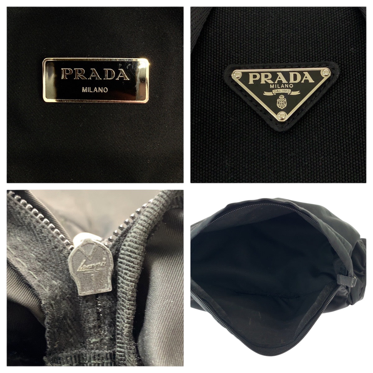 16983
PRADA プラダ テスート 三角ロゴプレート ブラック 黒 シルバー金具 ナイロン リュックサック マウンテンバッグ  メンズ