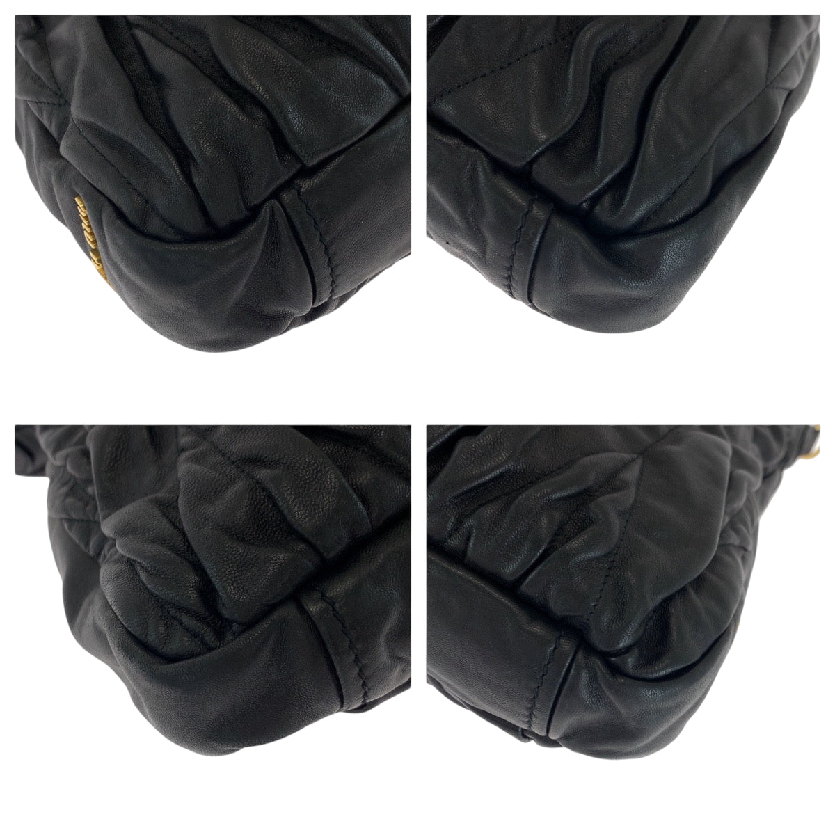 16986
Miu Miu ミュウ ミュウ マテラッセ ブラック 黒 ゴールド金具 レザー ショルダーバッグ ハンドバッグ 2way  レディース ABP56