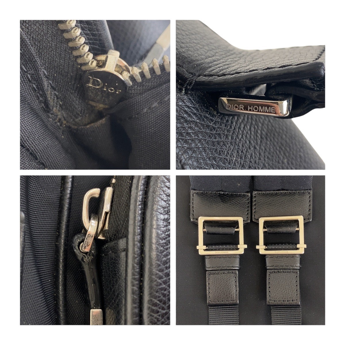 16987
Dior ディオール ブラック 黒 シルバー金具 ナイロン / レザー 03 BO 1105 リュック バックパック メンズ AB78
