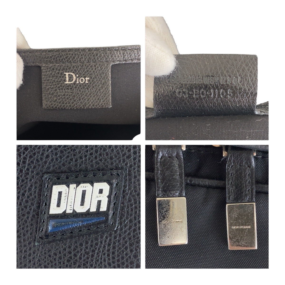 16987
Dior ディオール ブラック 黒 シルバー金具 ナイロン / レザー 03 BO 1105 リュック バックパック メンズ AB78