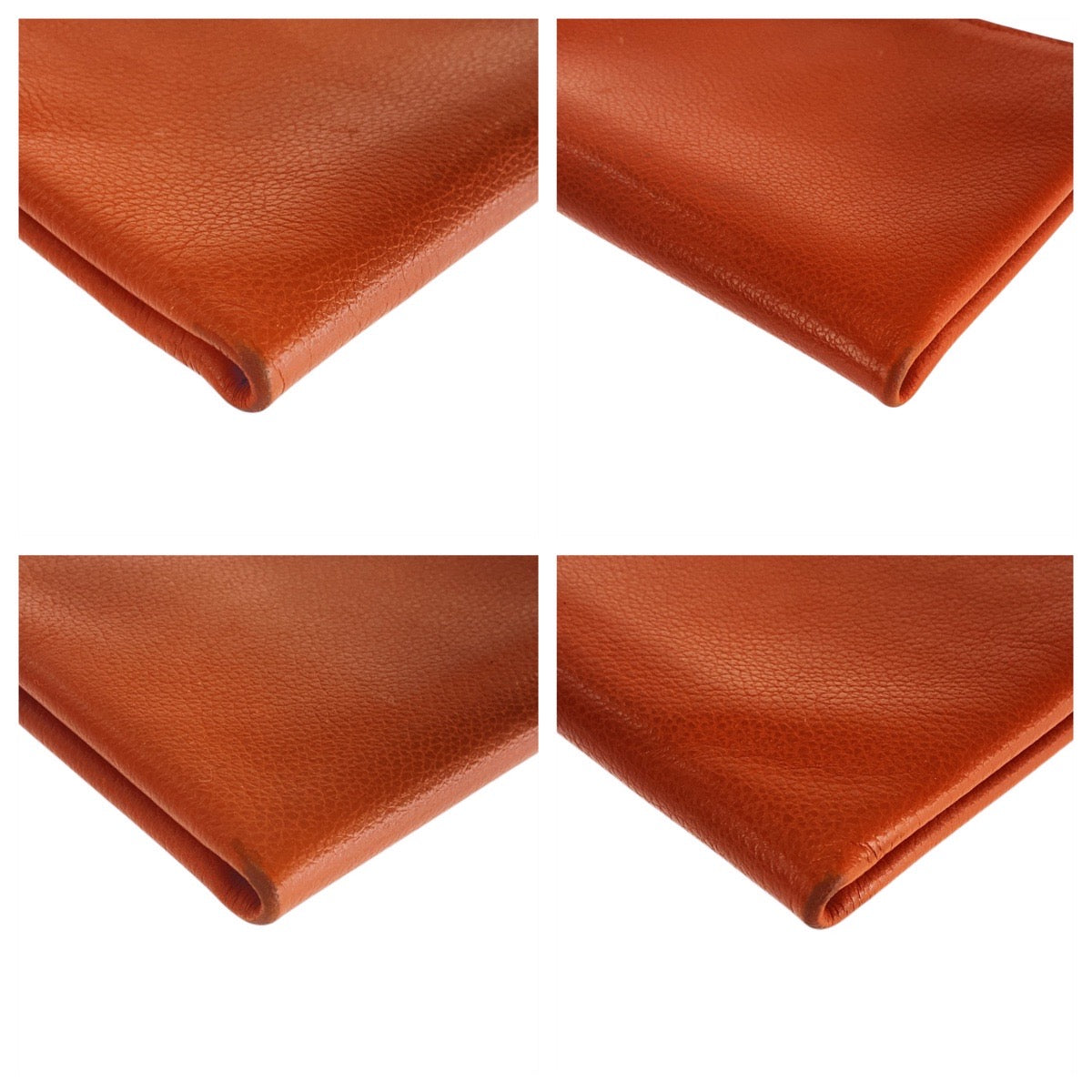16993
HERMES エルメス アトゥーPM オレンジ ゴールド金具 レザー ポーチ  レディース