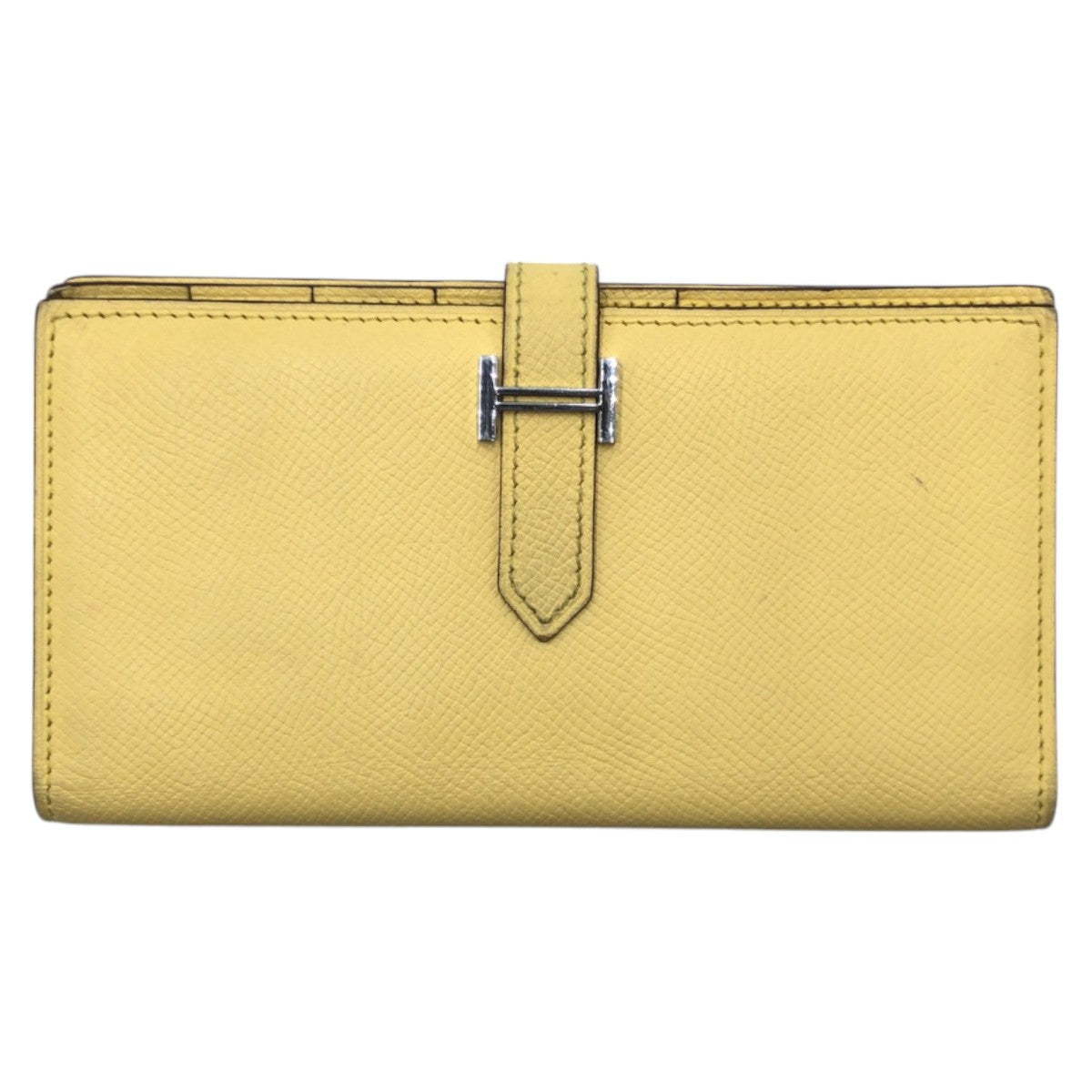 16996
HERMES エルメス ベアンスフレ イエロー シルバー金具 ヴォーエプソン 長財布 ロングウォレット □P刻印  レディース AB62
