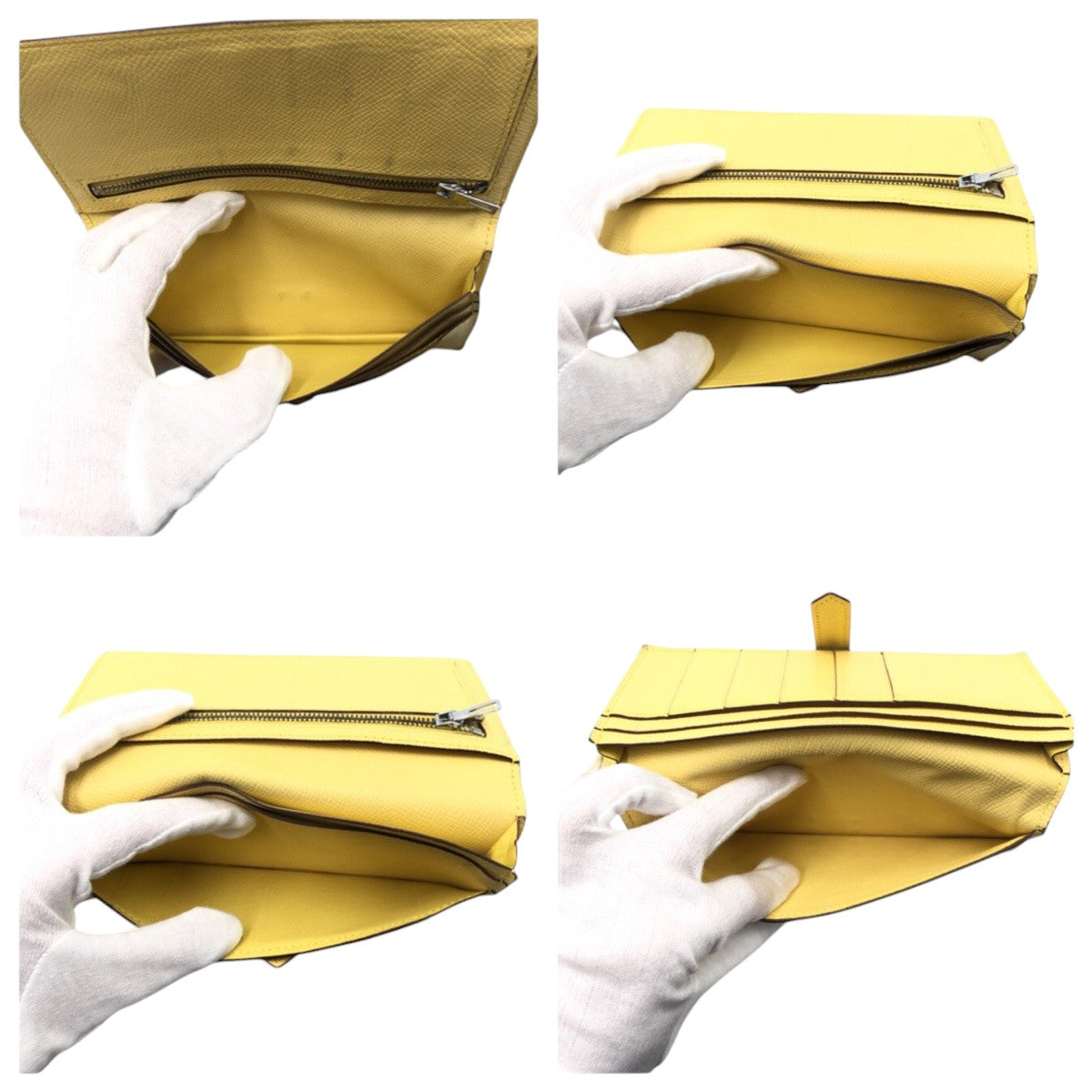 16996
HERMES エルメス ベアンスフレ イエロー シルバー金具 ヴォーエプソン 長財布 ロングウォレット □P刻印  レディース AB62