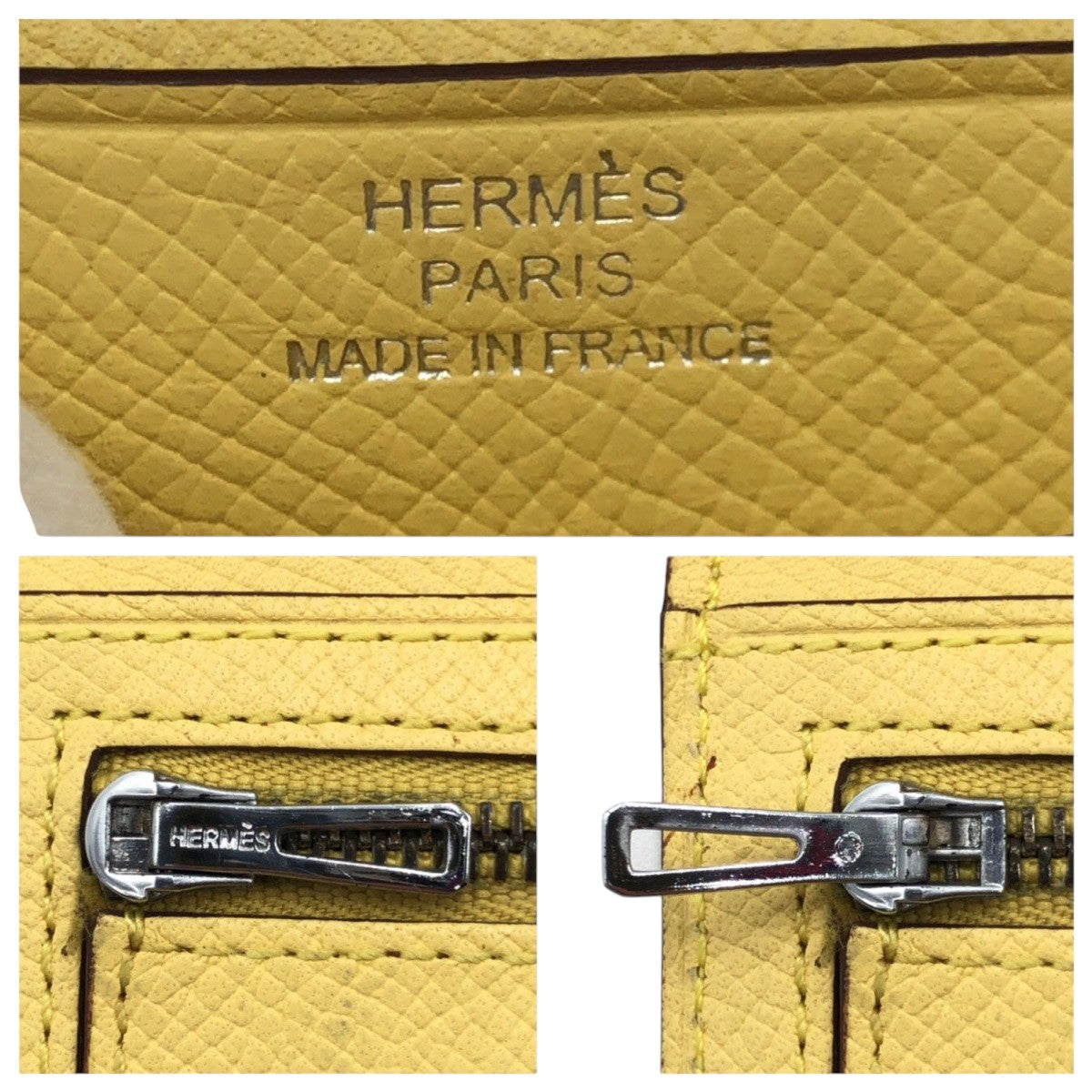 16996
HERMES エルメス ベアンスフレ イエロー シルバー金具 ヴォーエプソン 長財布 ロングウォレット □P刻印  レディース AB62