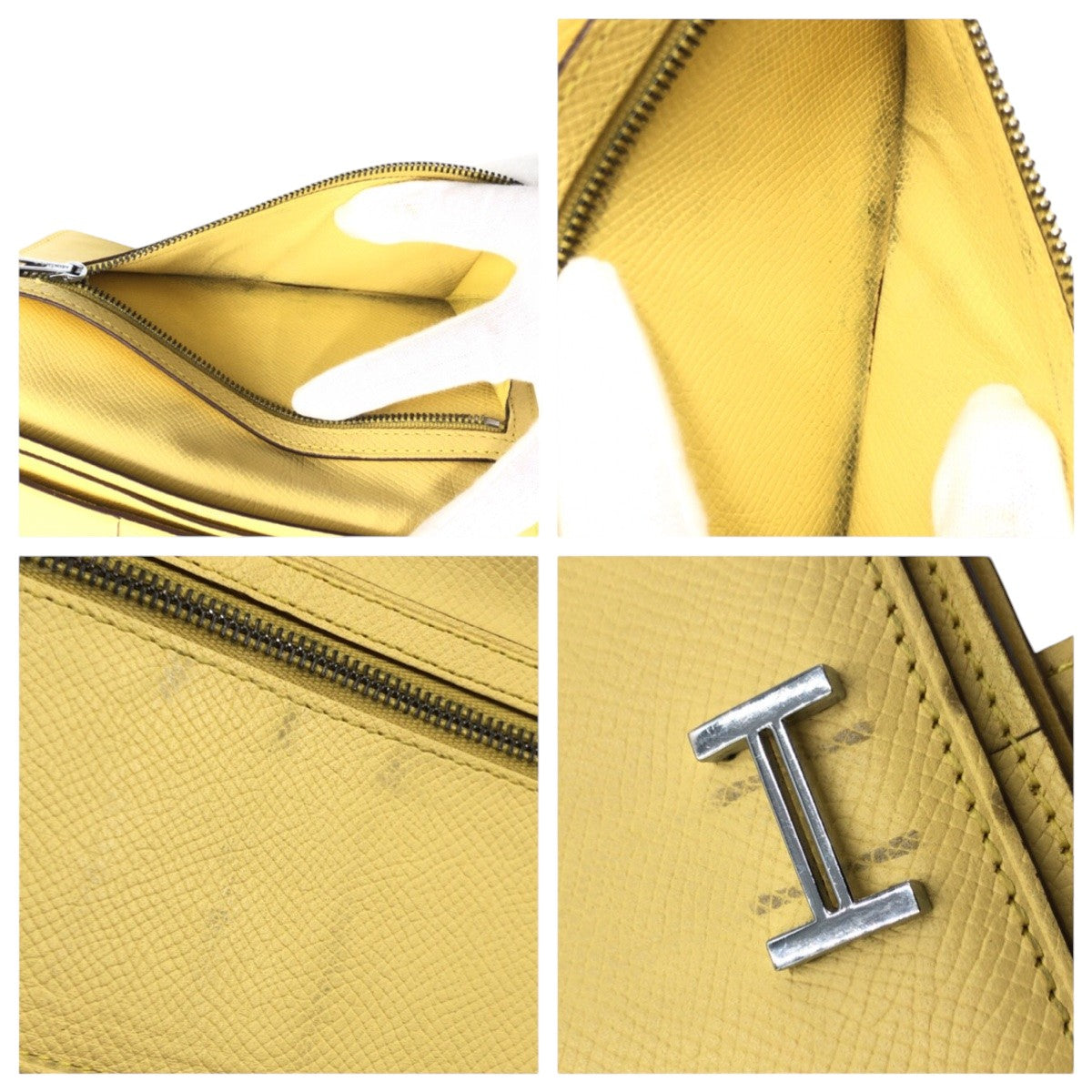 16996
HERMES エルメス ベアンスフレ イエロー シルバー金具 ヴォーエプソン 長財布 ロングウォレット □P刻印  レディース AB62