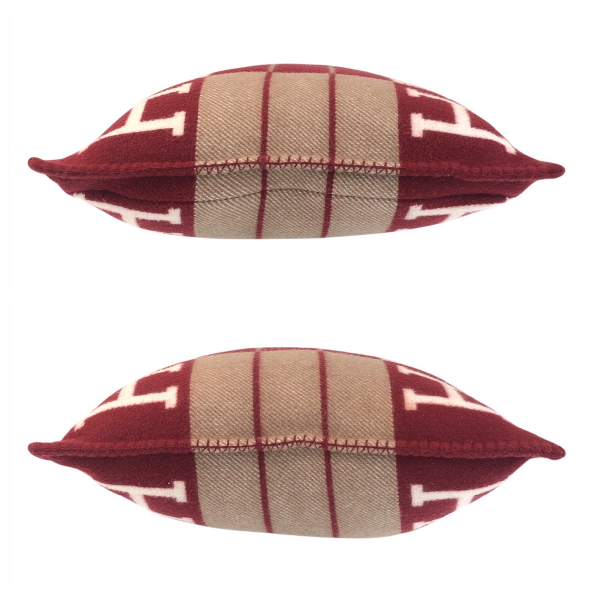 16997
HERMES エルメス アヴァロンクッション PM レッド ボルドー ベージュ ウール / カシミヤ インテリア クッション 男女兼用  レディース