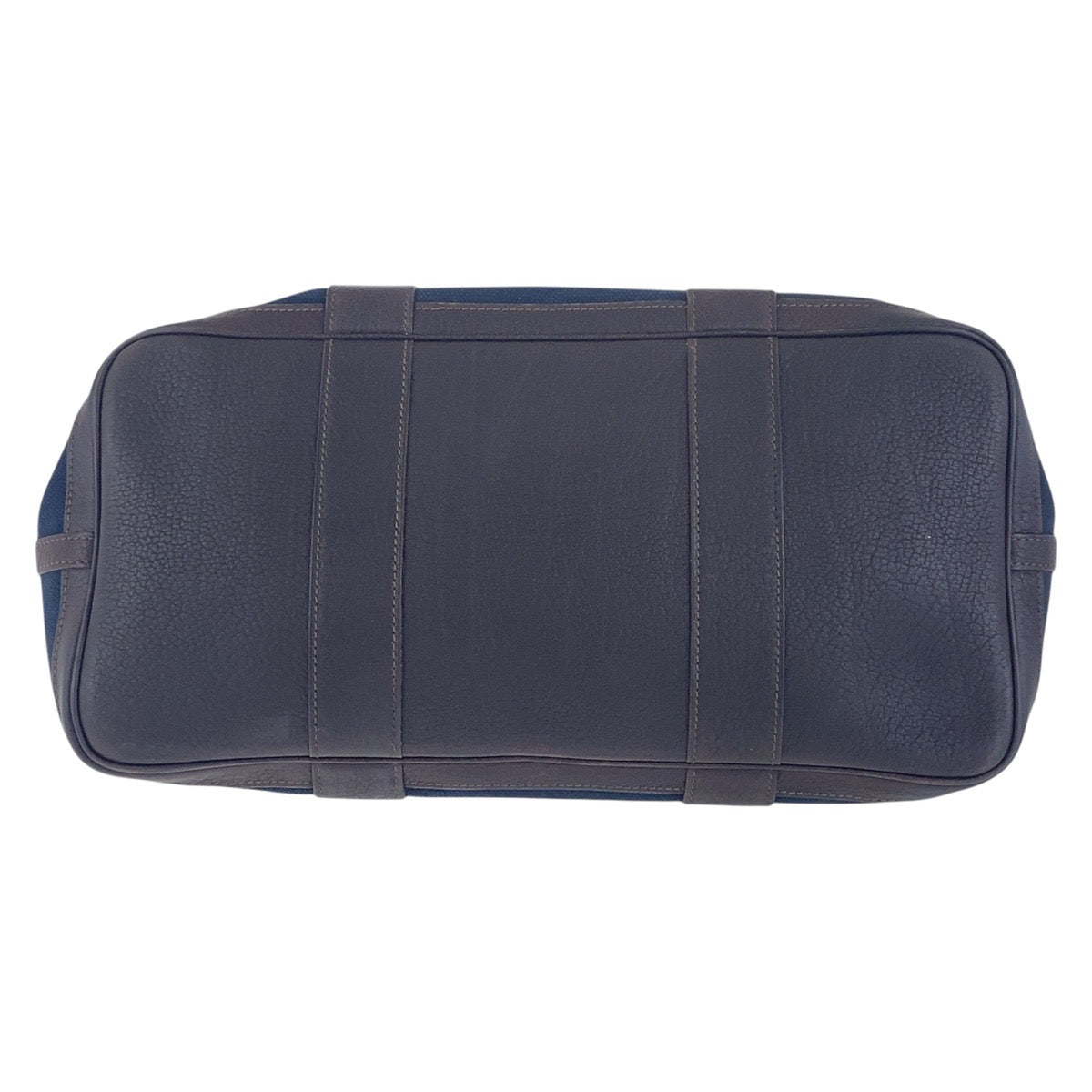 16998
HERMES エルメス プティットサンチュールMM ネイビー ブラウン シルバー金具 キャンバス / レザー トートバッグ ハンドバッグ 男女兼用 □J刻印  メンズ AB62
