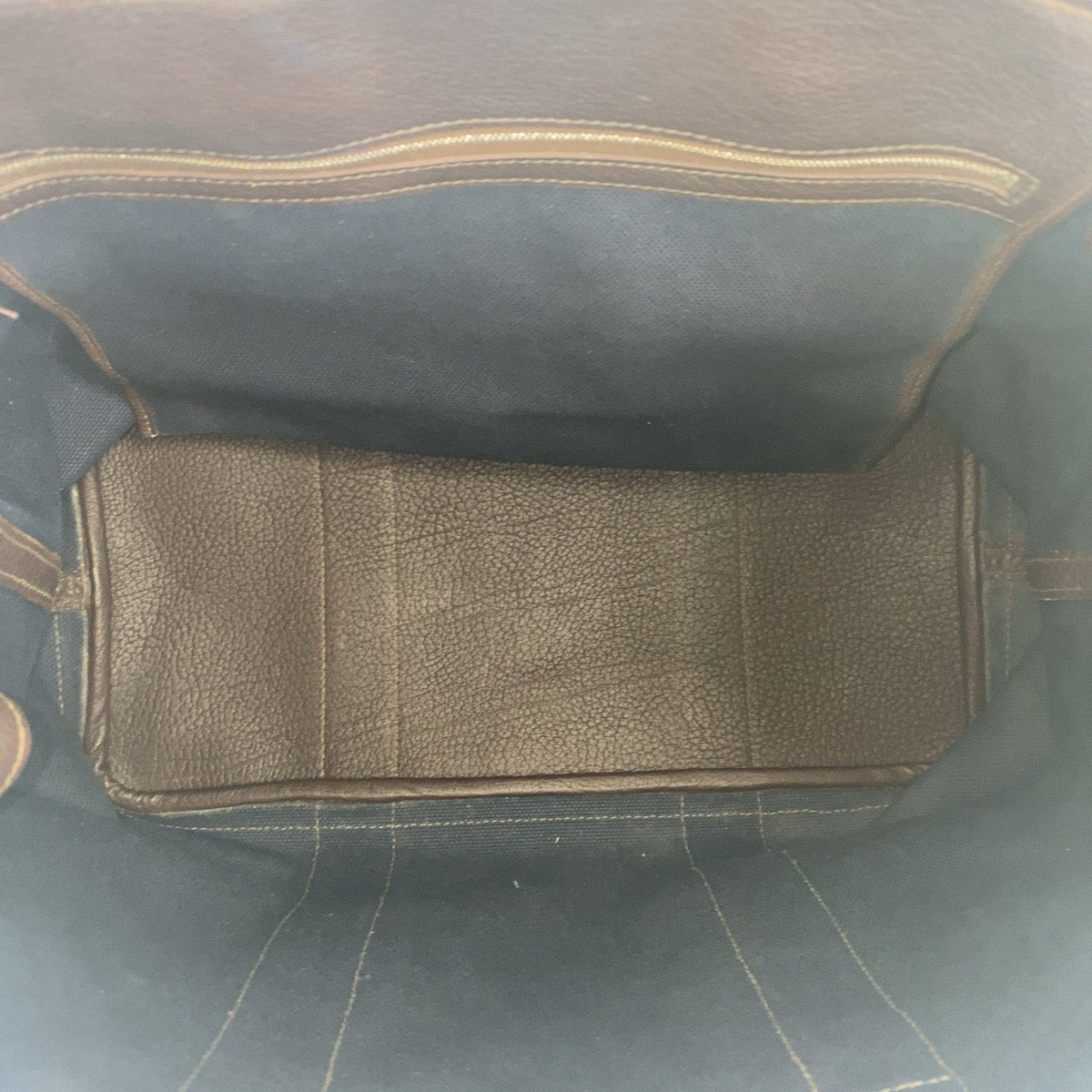 16998
HERMES エルメス プティットサンチュールMM ネイビー ブラウン シルバー金具 キャンバス / レザー トートバッグ ハンドバッグ 男女兼用 □J刻印  メンズ AB62