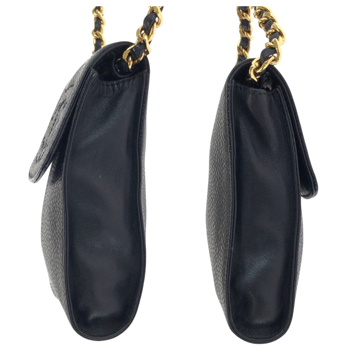 16999
CHANEL シャネル ココマーク ブラック 黒 ゴールド金具 キャビアスキン チェーンショルダーバッグ ポシェット シガレットケース レディース ABP78