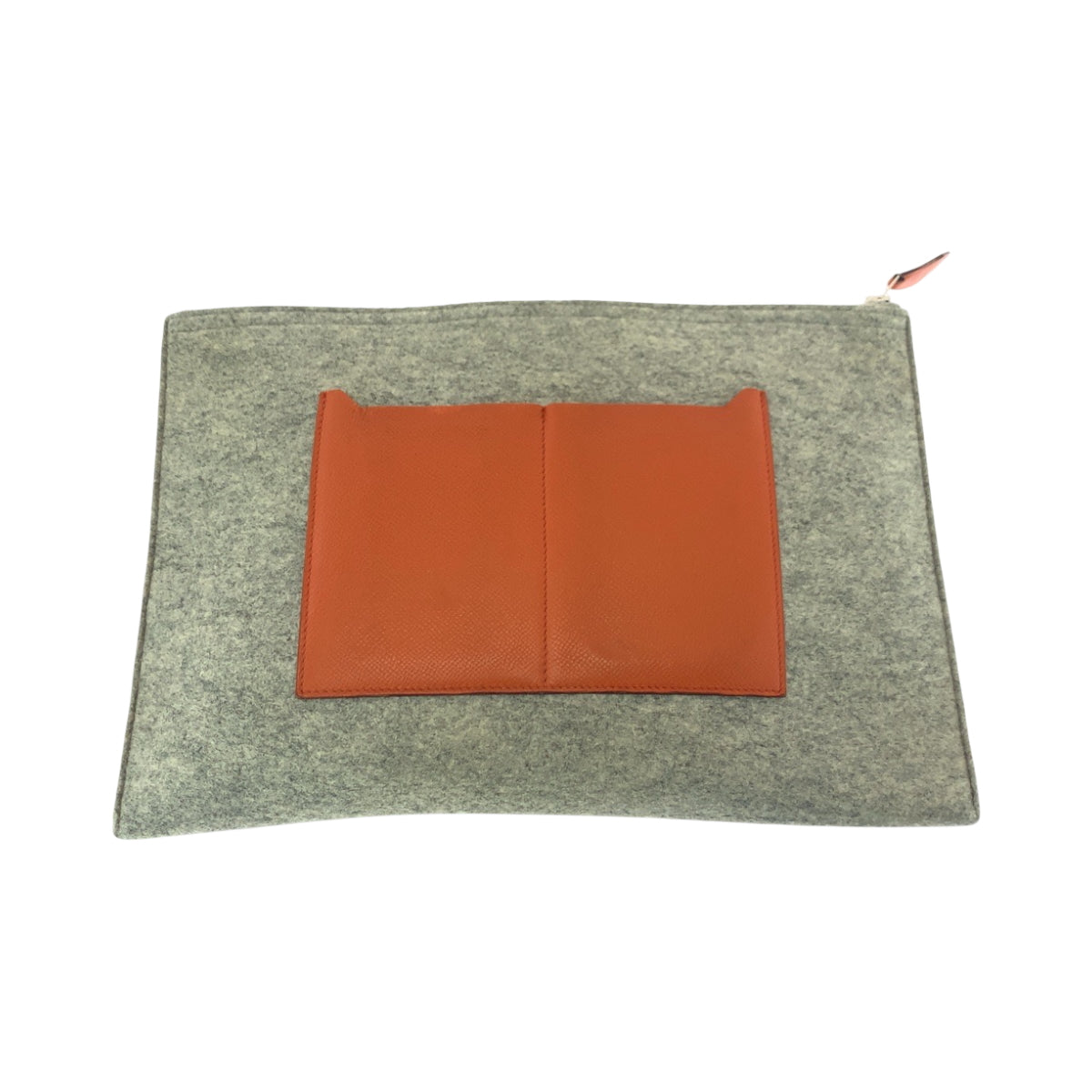 17002
HERMES エルメス トゥードゥー37 グレー オレンジ シルバー金具 フェルト / ヴォーエプソン クラッチバッグ セカンドバッグ T刻印  レディース ABP48