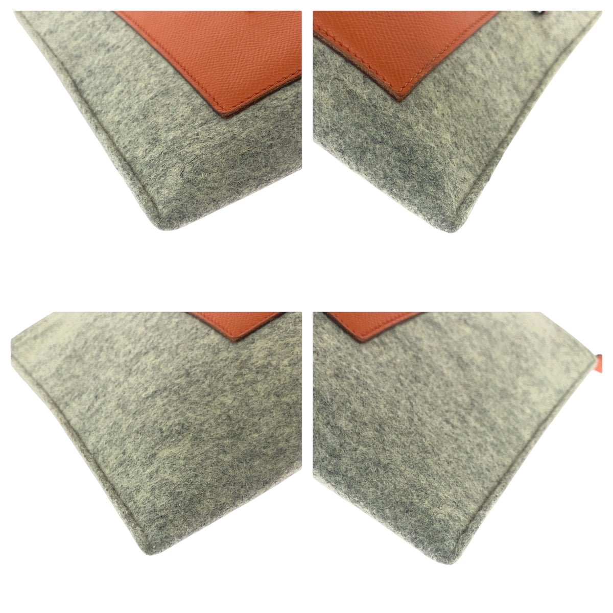 17002
HERMES エルメス トゥードゥー37 グレー オレンジ シルバー金具 フェルト / ヴォーエプソン クラッチバッグ セカンドバッグ T刻印  レディース ABP48