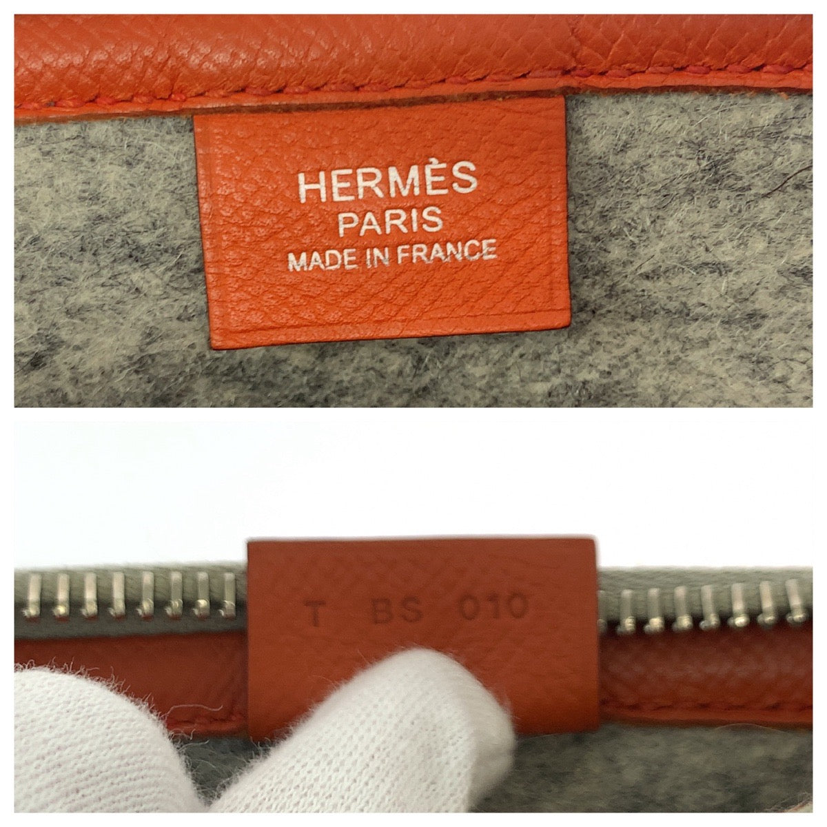 17002
HERMES エルメス トゥードゥー37 グレー オレンジ シルバー金具 フェルト / ヴォーエプソン クラッチバッグ セカンドバッグ T刻印  レディース ABP48