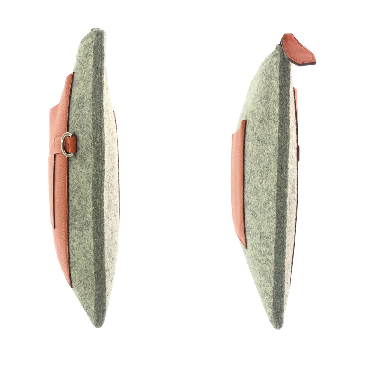 17002
HERMES エルメス トゥードゥー37 グレー オレンジ シルバー金具 フェルト / ヴォーエプソン クラッチバッグ セカンドバッグ T刻印  レディース ABP48