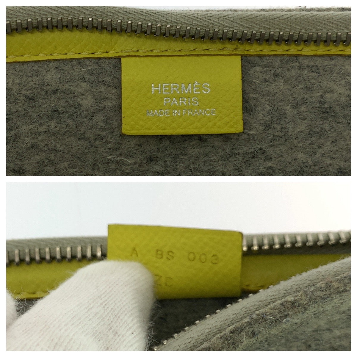 17003
HERMES エルメス トゥードゥー37 グリクレール イエローザンジバル フェルト / ヴォーエプソン クラッチバッグ セカンドバッグ A刻印 メンズ AB42