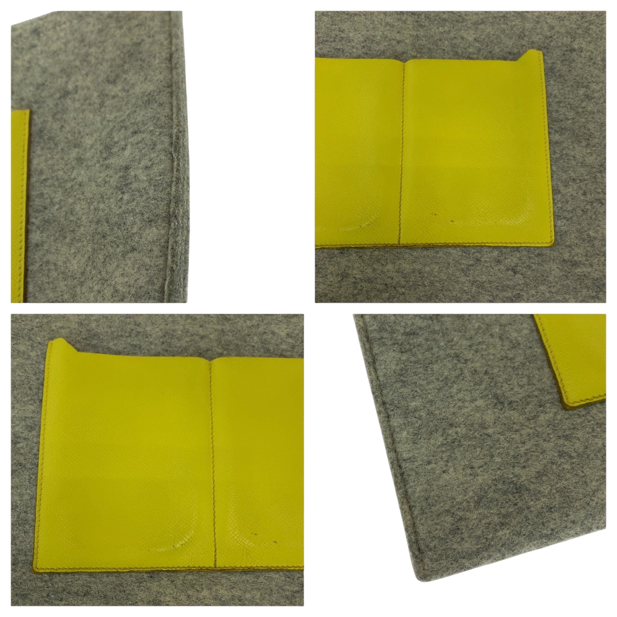 17003
HERMES エルメス トゥードゥー37 グリクレール イエローザンジバル フェルト / ヴォーエプソン クラッチバッグ セカンドバッグ A刻印 メンズ AB42