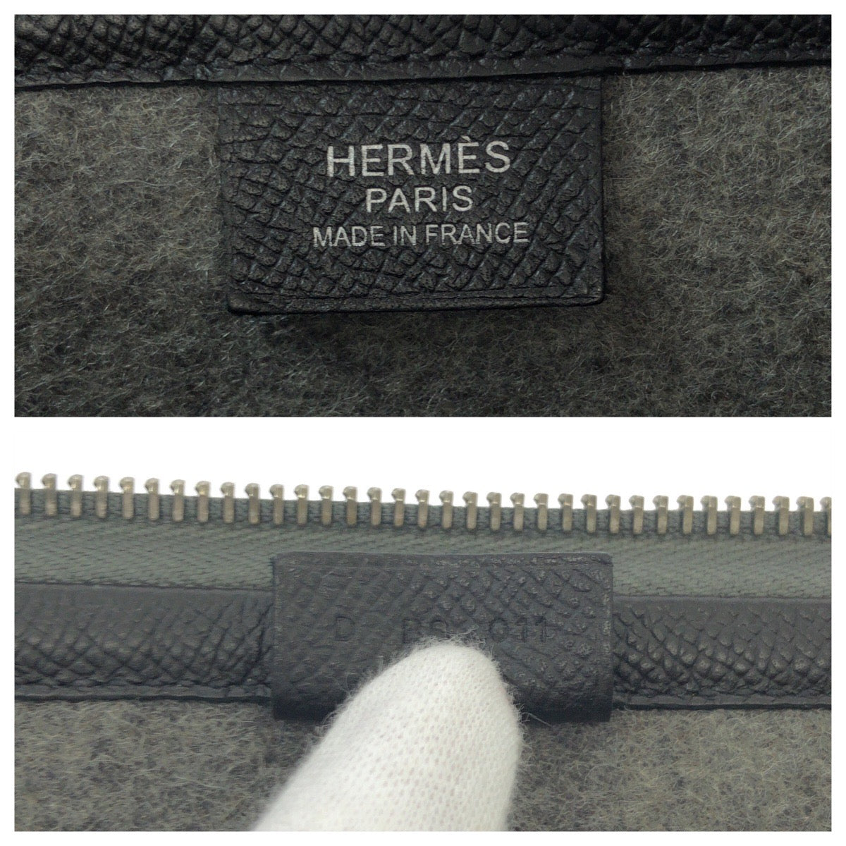 17004
HERMES エルメス トゥードゥー 37 グレー ブラック アイボリー シルバー金具 フェルト / ヴォーエプソン クラッチバッグ セカンドバッグ D刻印  メンズ AB44