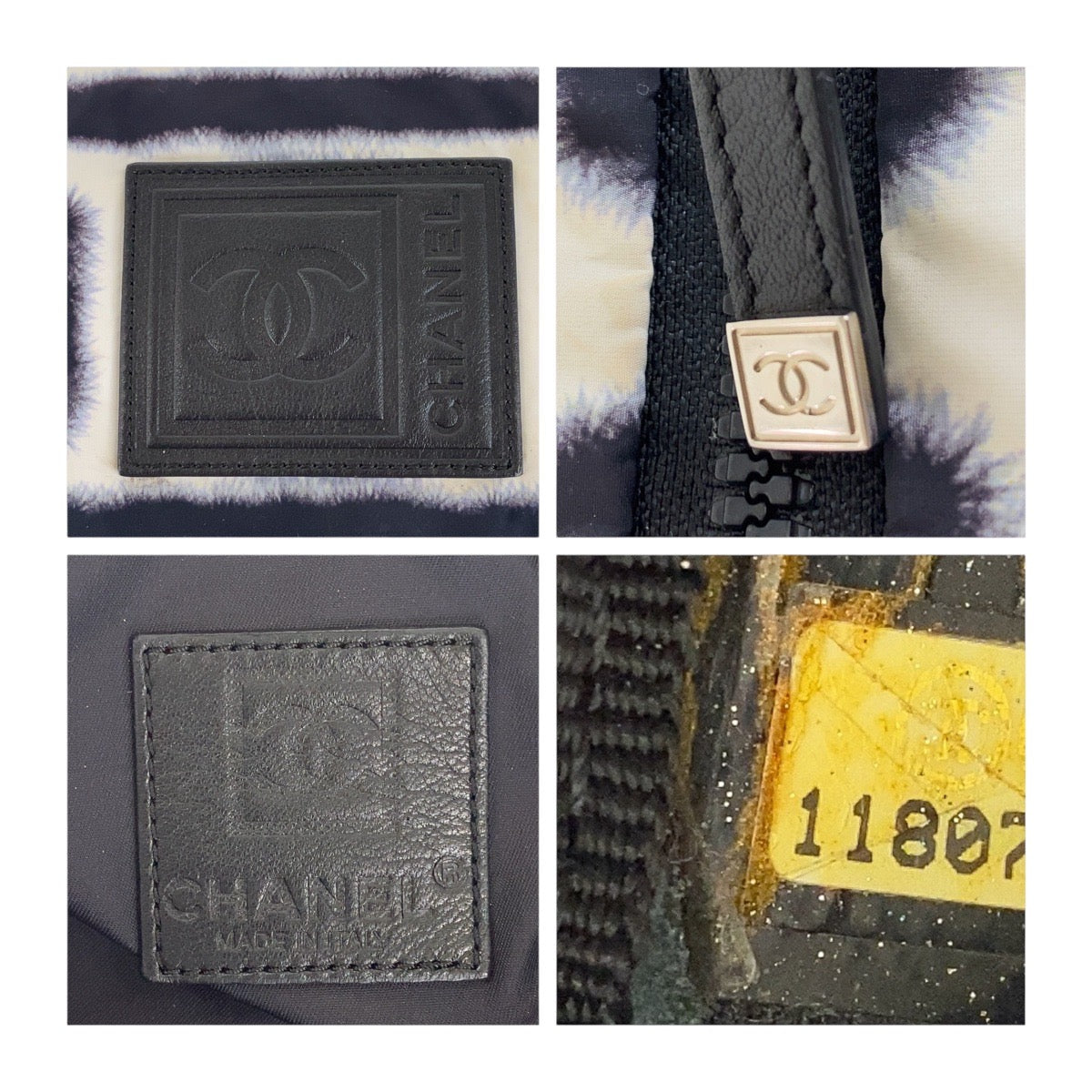 17005
CHANEL シャネル スポーツライン ココマーク ブラック 黒 ホワイト シルバー金具 ナイロン 斜め掛け ショルダーバッグ  レディース