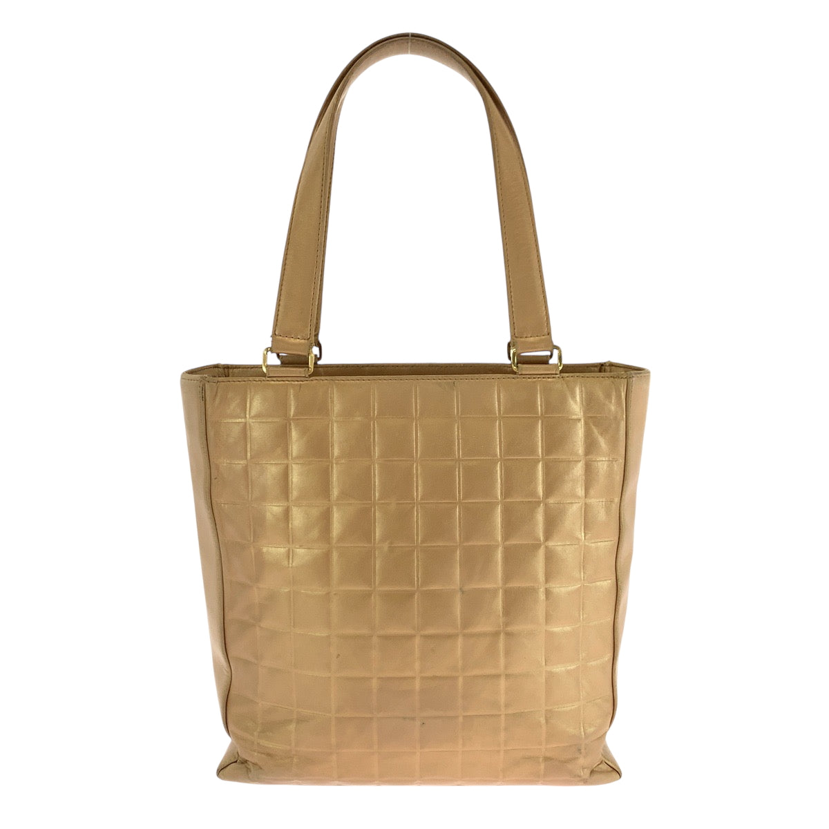 17007
CHANEL シャネル ヴィンテージ チョコバー ココマーク ブロンズ ゴールド金具 ラムスキン トートバッグ ショルダーバッグ レディース AB76